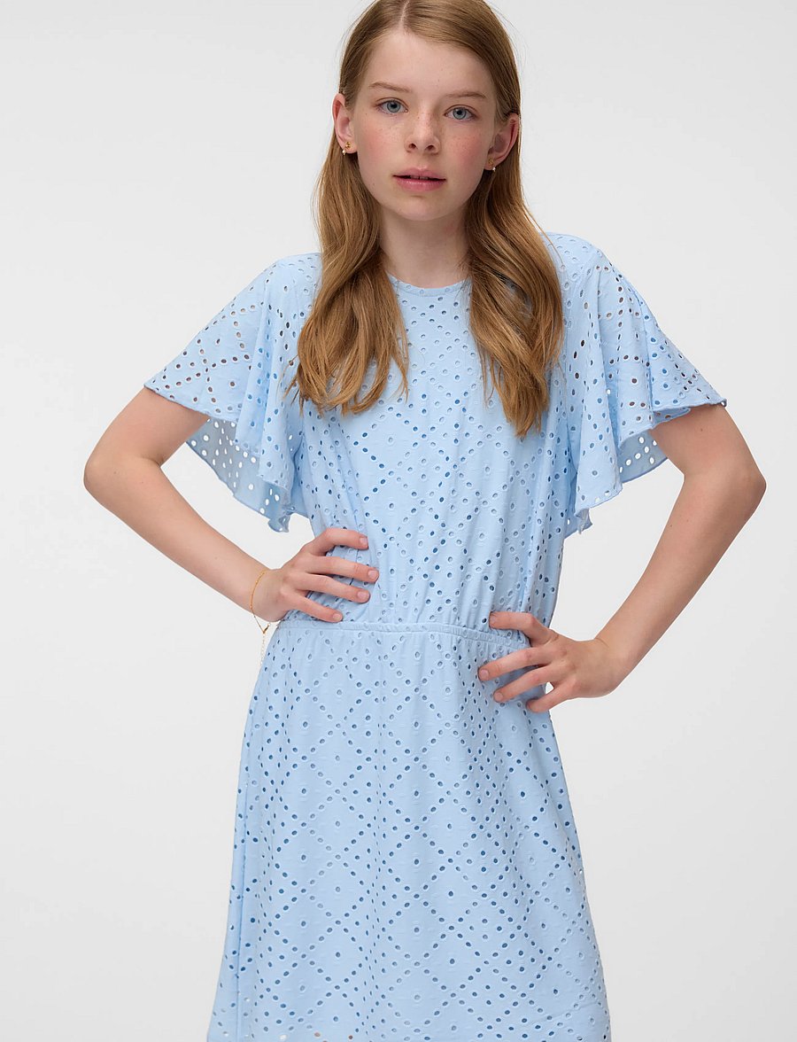 Vero Moda Girl - VMTASSA SL FRILL SHORT DRESS JRS GIRL - robes décontractées sans manches - cashmere blue - 3