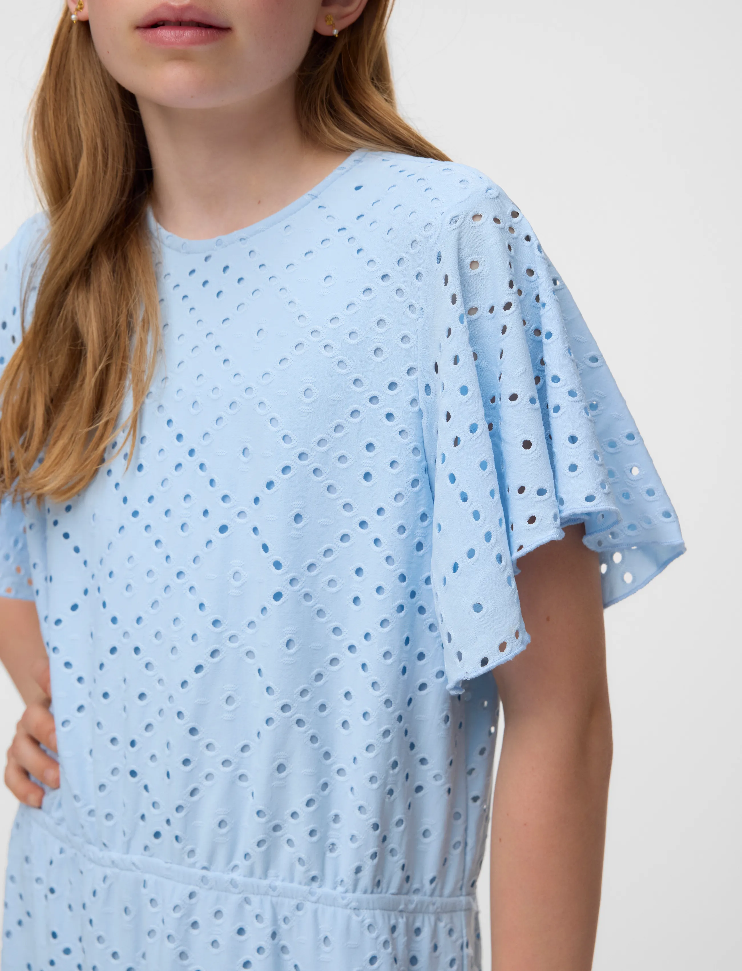 Vero Moda Girl - VMTASSA SL FRILL  SHORT DRESS JRS GIRL - robes décontractées sans manches - cashmere blue - 4