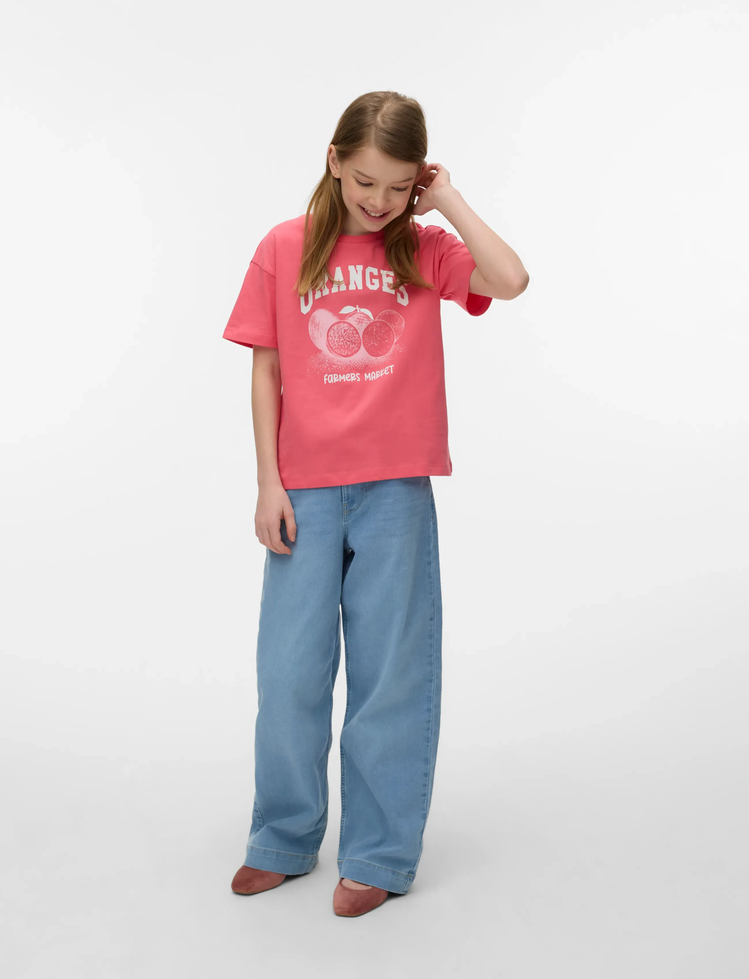 Vero Moda Girl VMDAISY WIDE DENIM J VI3579 GIRL GA NOOS - Underdele - LIGHT BLUE DENIM / blue