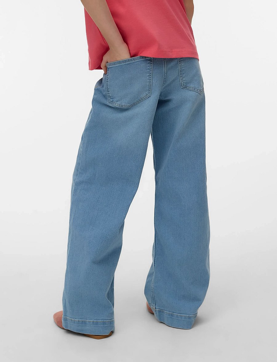 Vero Moda Girl - VMDAISY WIDE DENIM J VI3579 GIRL GA NOOS - hosen mit weitem bein - light blue denim - 2