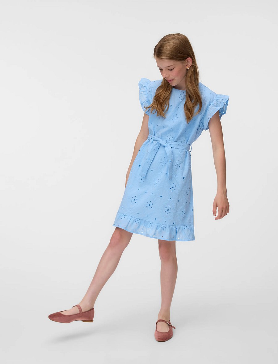 Vero Moda Girl - VMELIZA SHORT DRESS WVN GIRL - robes décontractées sans manches - cashmere blue - 0