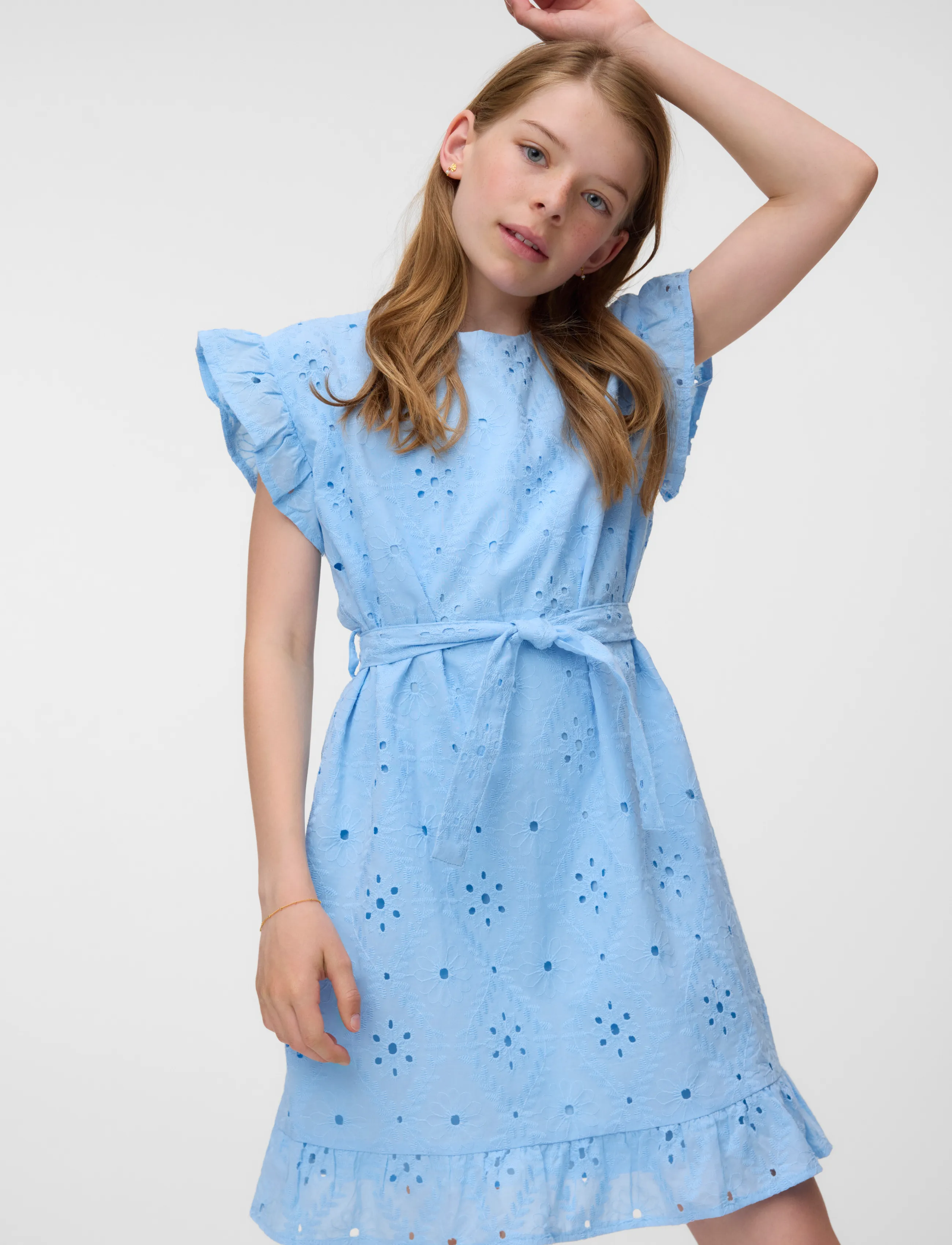Vero Moda Girl - VMELIZA SHORT DRESS WVN GIRL - robes décontractées sans manches - cashmere blue - 4