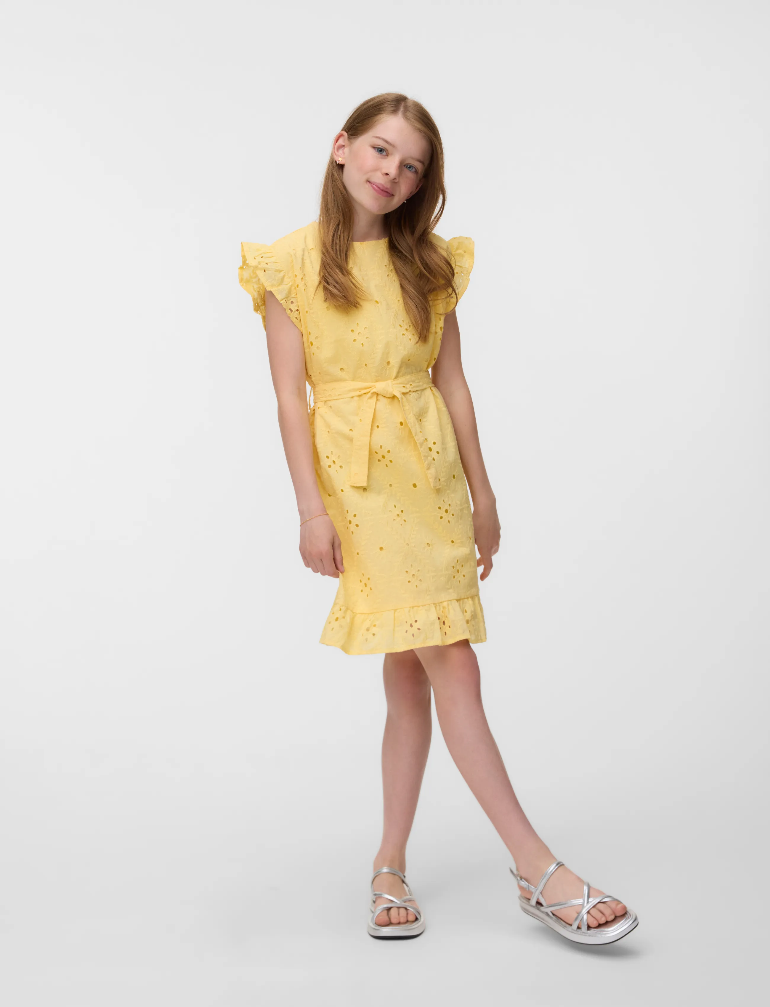 Vero Moda Girl VMELIZA SHORT DRESS WVN GIRL - Klänningar - PALE BANANA / yellow