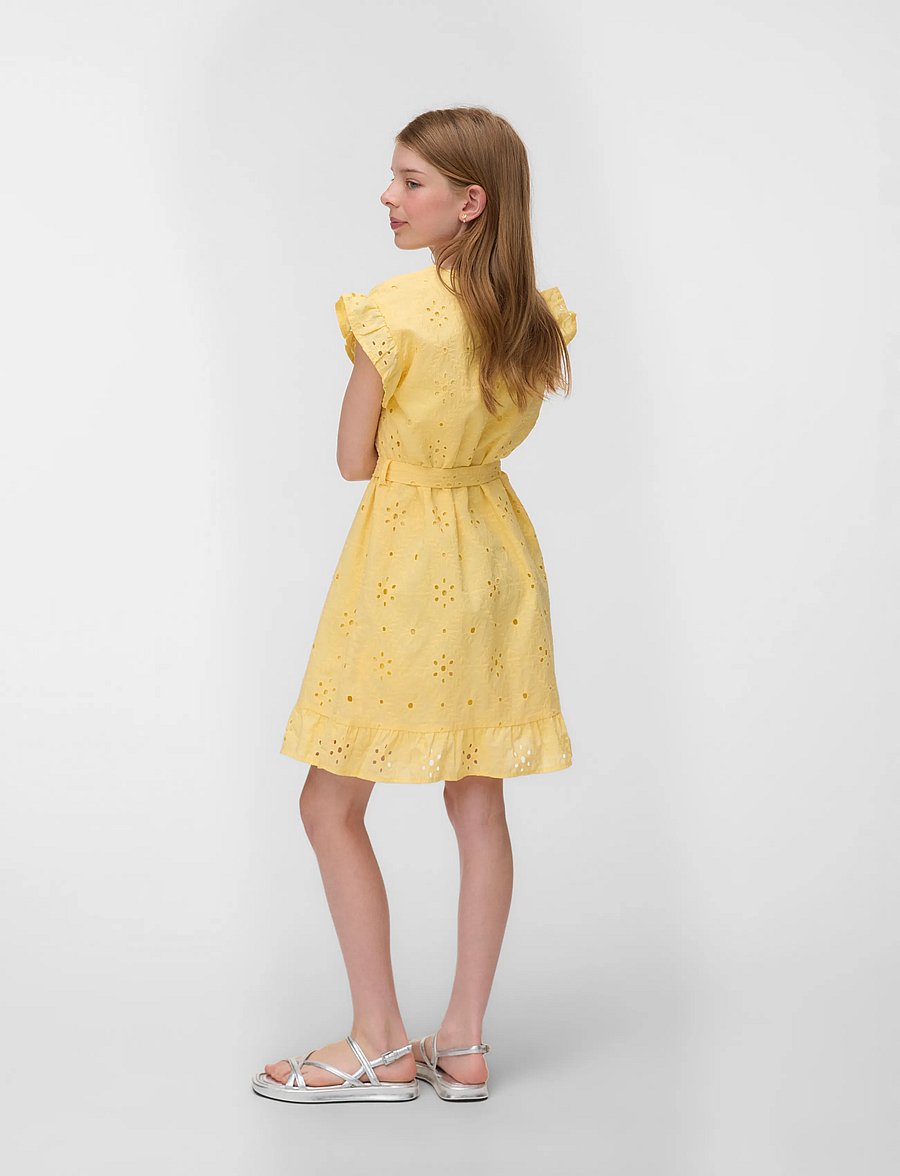 Vero Moda Girl - VMELIZA SHORT DRESS WVN GIRL - robes décontractées sans manches - pale banana - 3