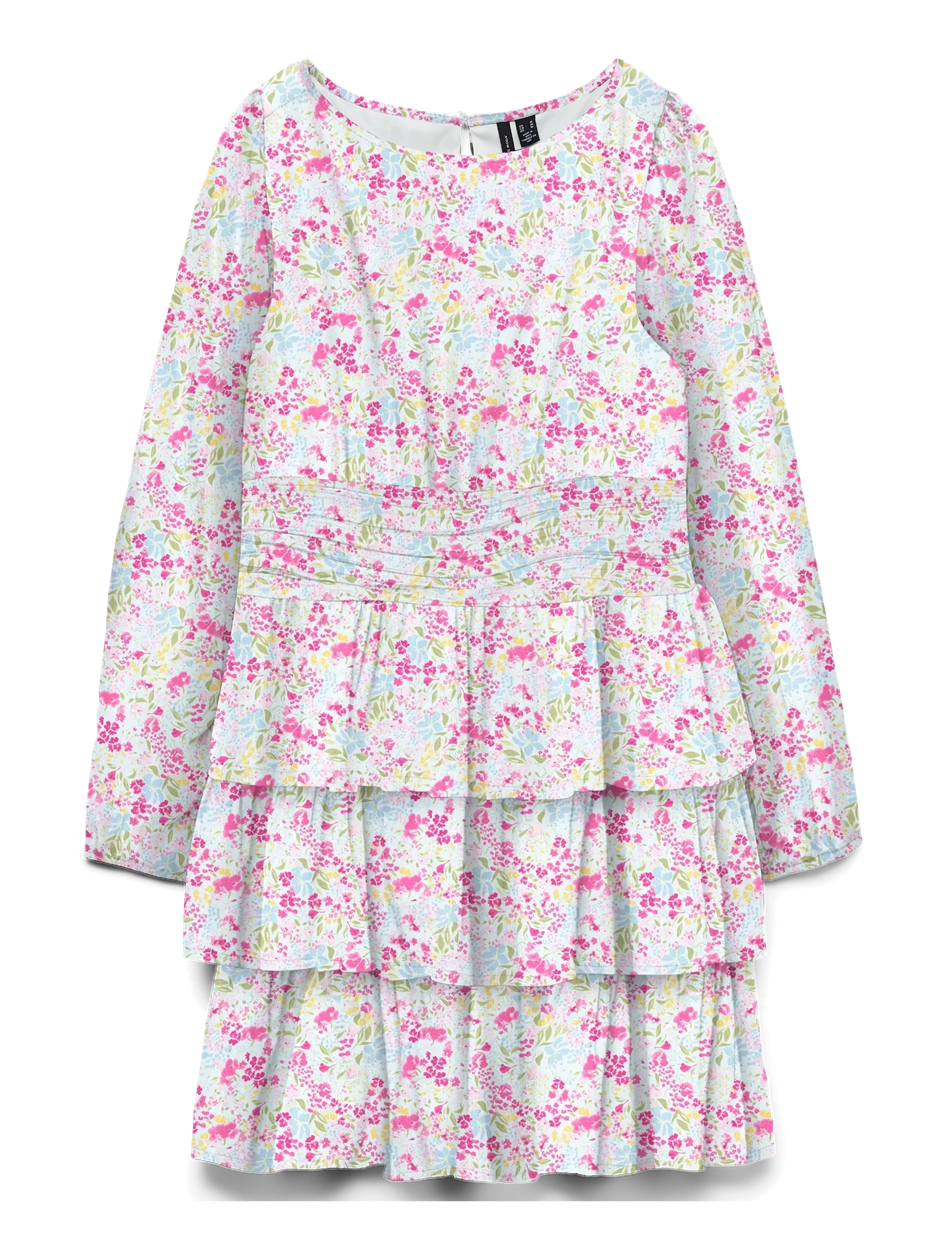 Vero Moda Girl VMSMILLA LS SHORT LAYER DRESS WVN GIRL - New Arrivals - BALLAD BLUE / pink/rose