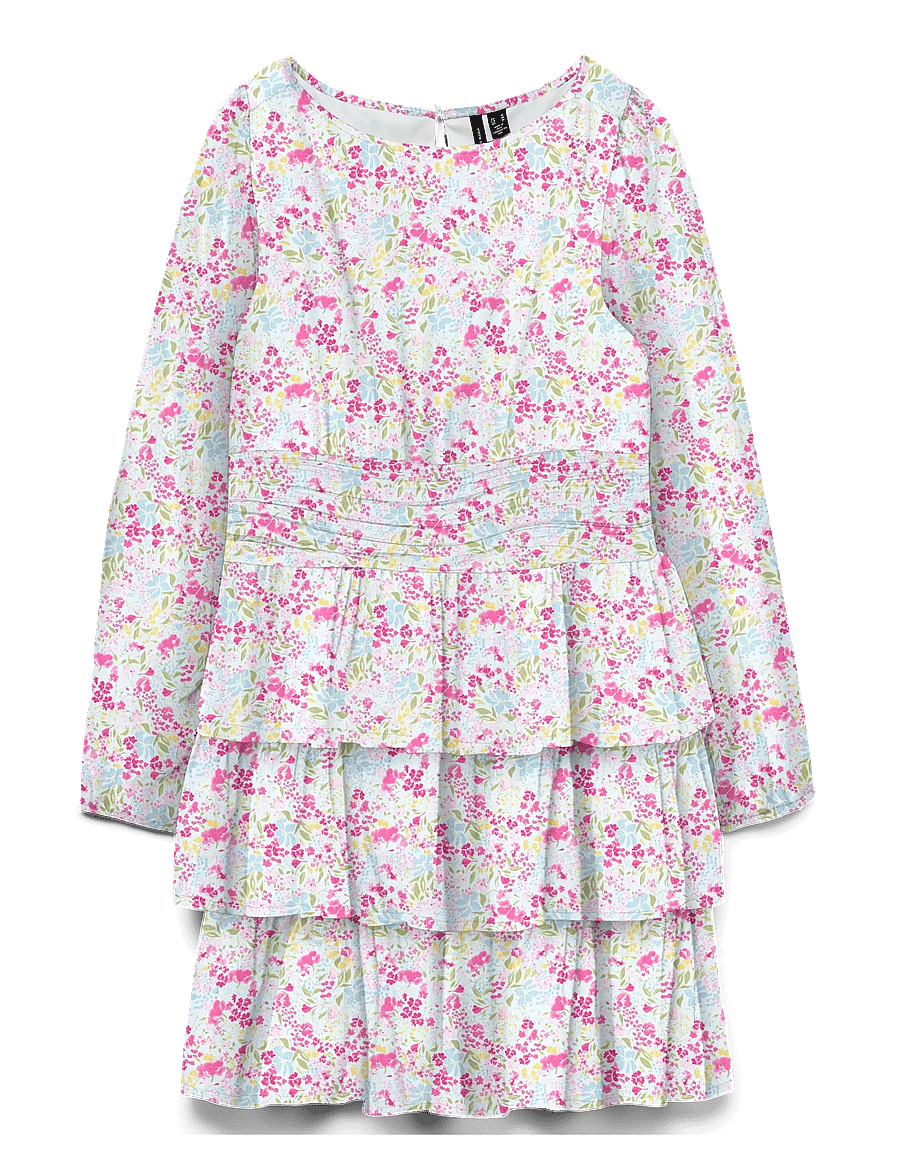 Vero Moda Girl - VMSMILLA LS SHORT LAYER DRESS WVN GIRL - langärmelige freizeitkleider - ballad blue - 1