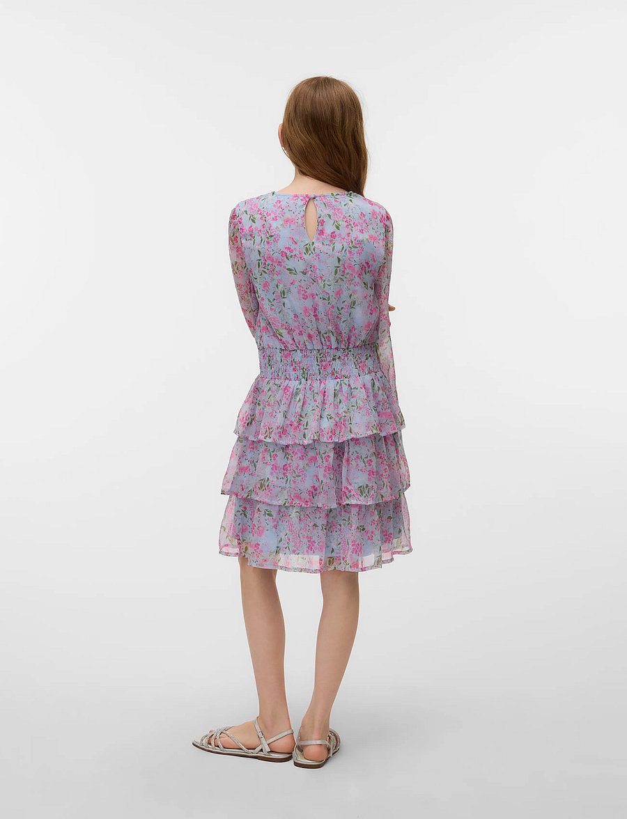 Vero Moda Girl - VMSMILLA LS SHORT LAYER DRESS WVN GIRL - langärmelige freizeitkleider - ballad blue - 2