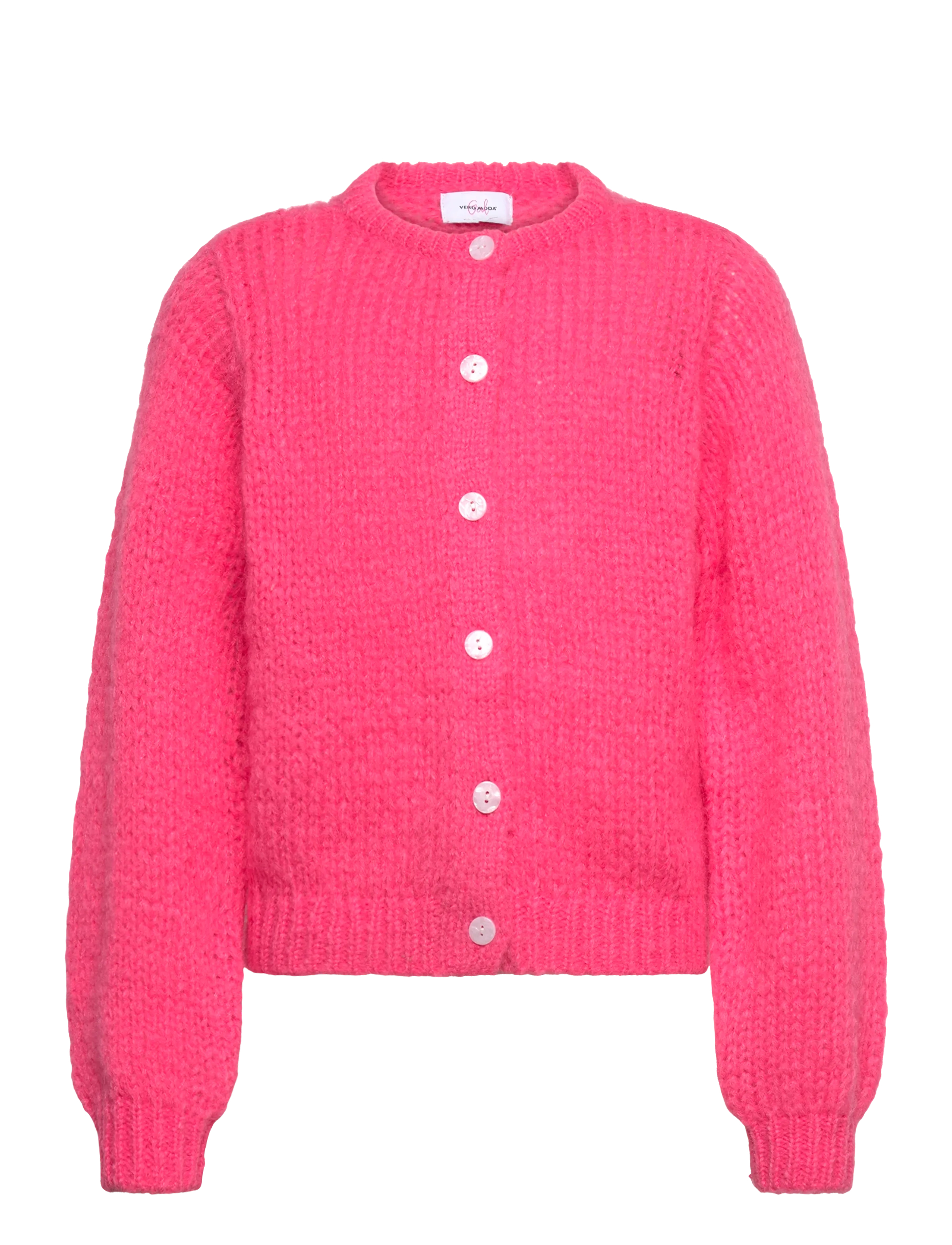 Vero Moda Girl VMWILO LS O-NECK CARDIGAN EXP GIRL - Riided - HOT PINK / pink/rose