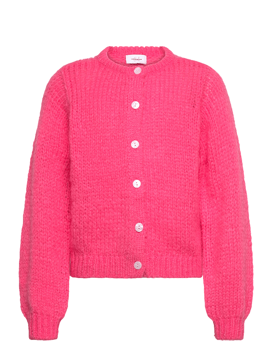 Vero Moda Girl - VMWILO LS O-NECK CARDIGAN EXP GIRL - cardigans - hot pink - 1