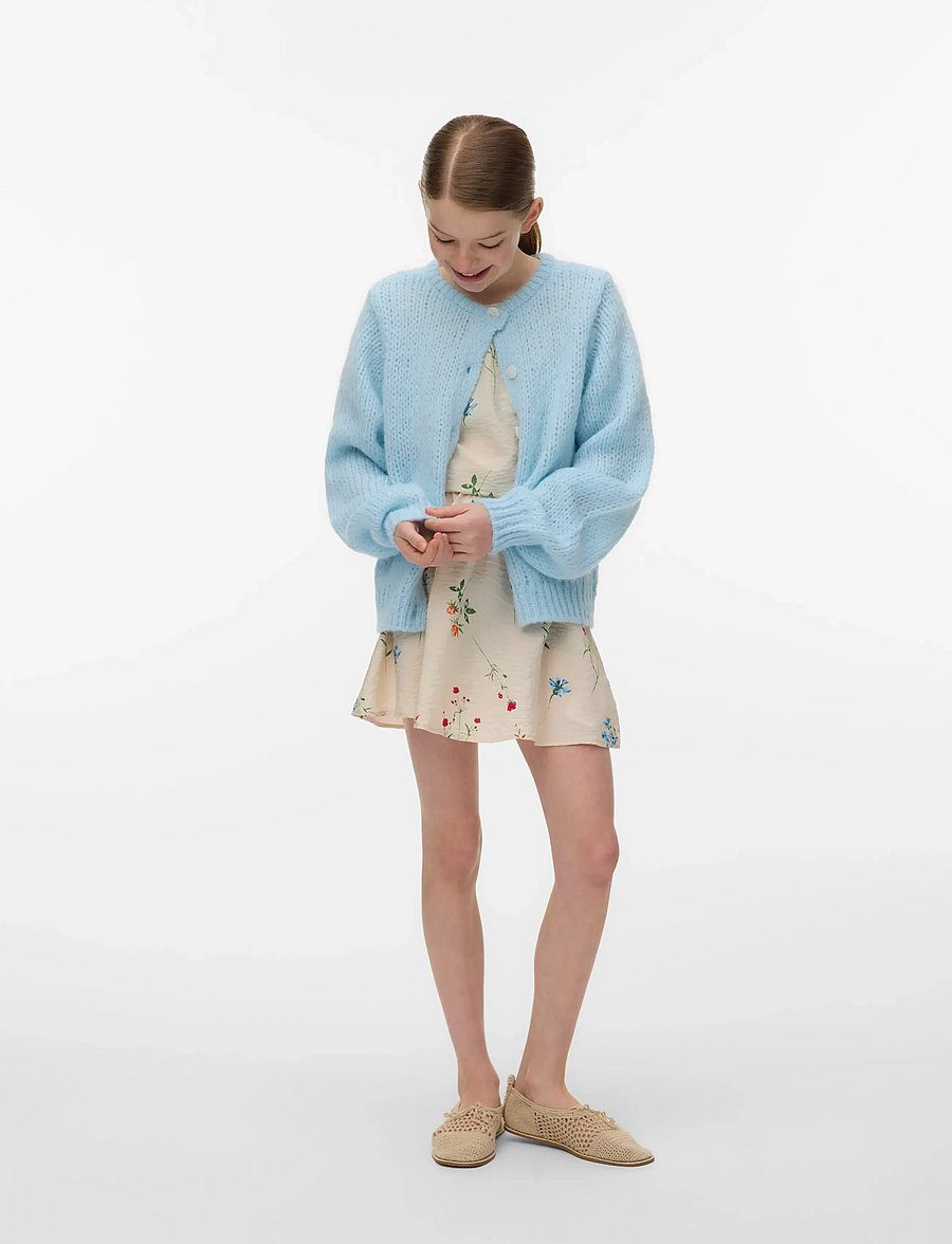 Vero Moda Girl - VMWILO LS O-NECK CARDIGAN EXP GIRL - cardigans - nantucket breeze - 0