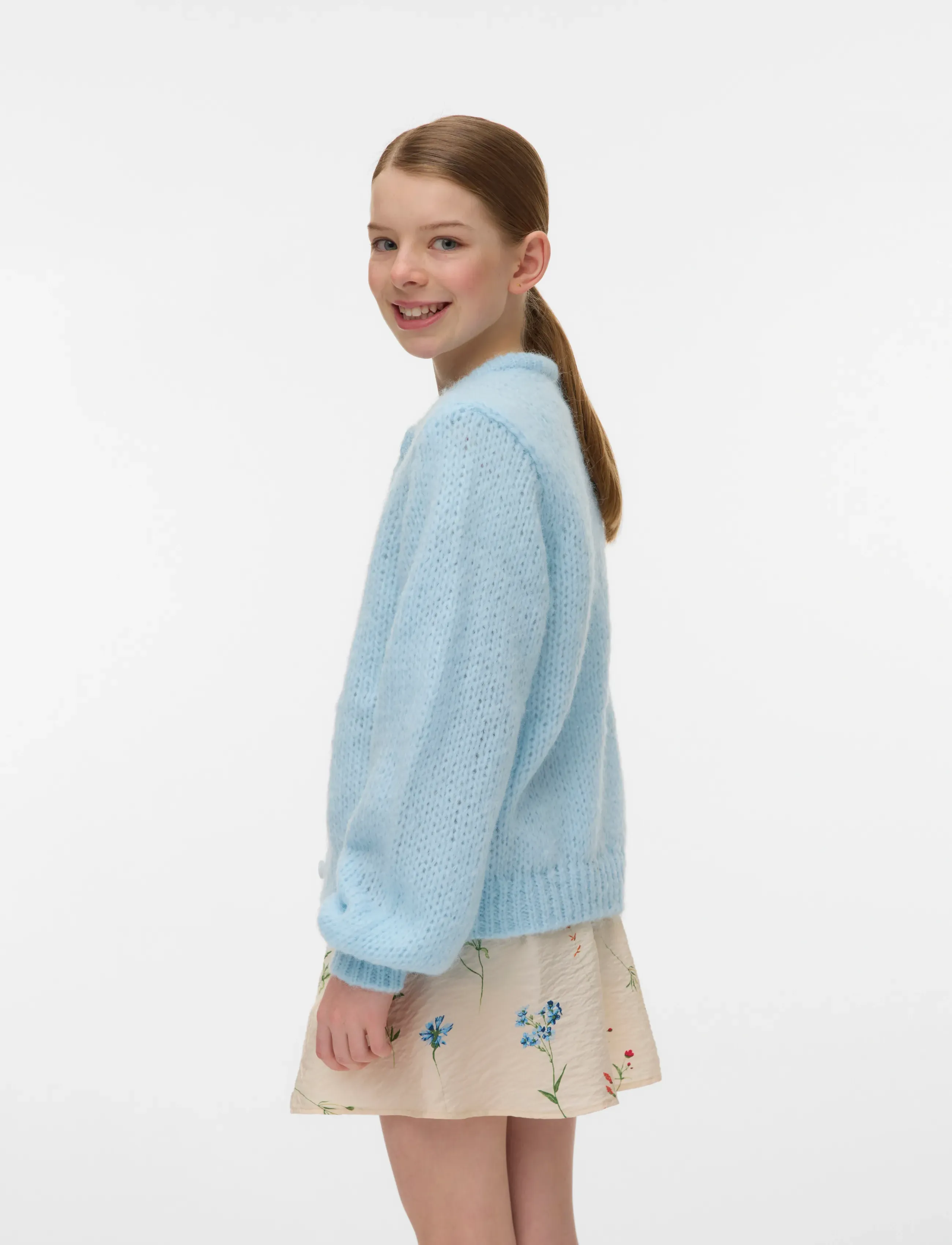 Vero Moda Girl - VMWILO LS O-NECK CARDIGAN EXP GIRL - cardigans - nantucket breeze - 3