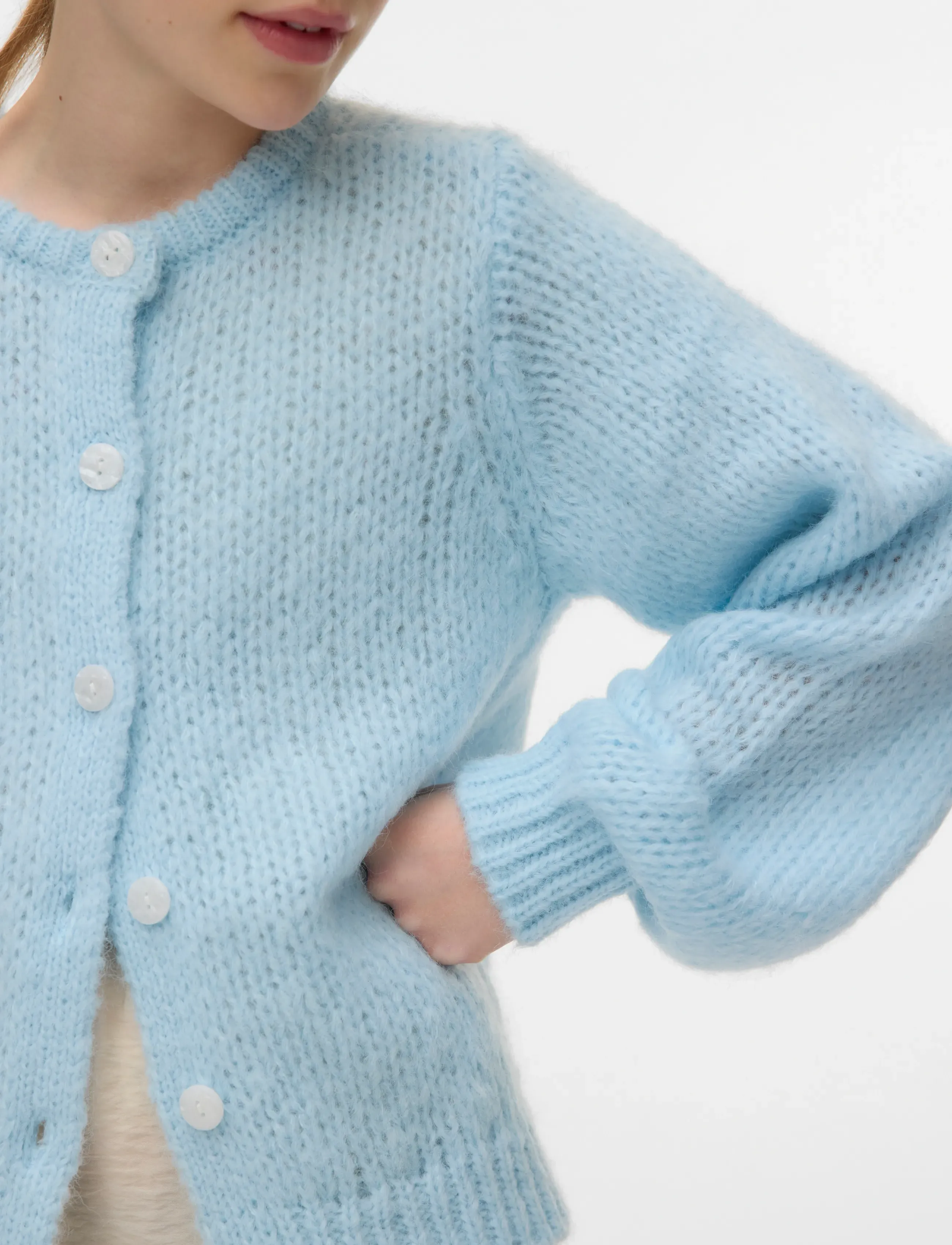 Vero Moda Girl VMWILO LS O-NECK CARDIGAN EXP GIRL - Meestele - NANTUCKET BREEZE / blue
