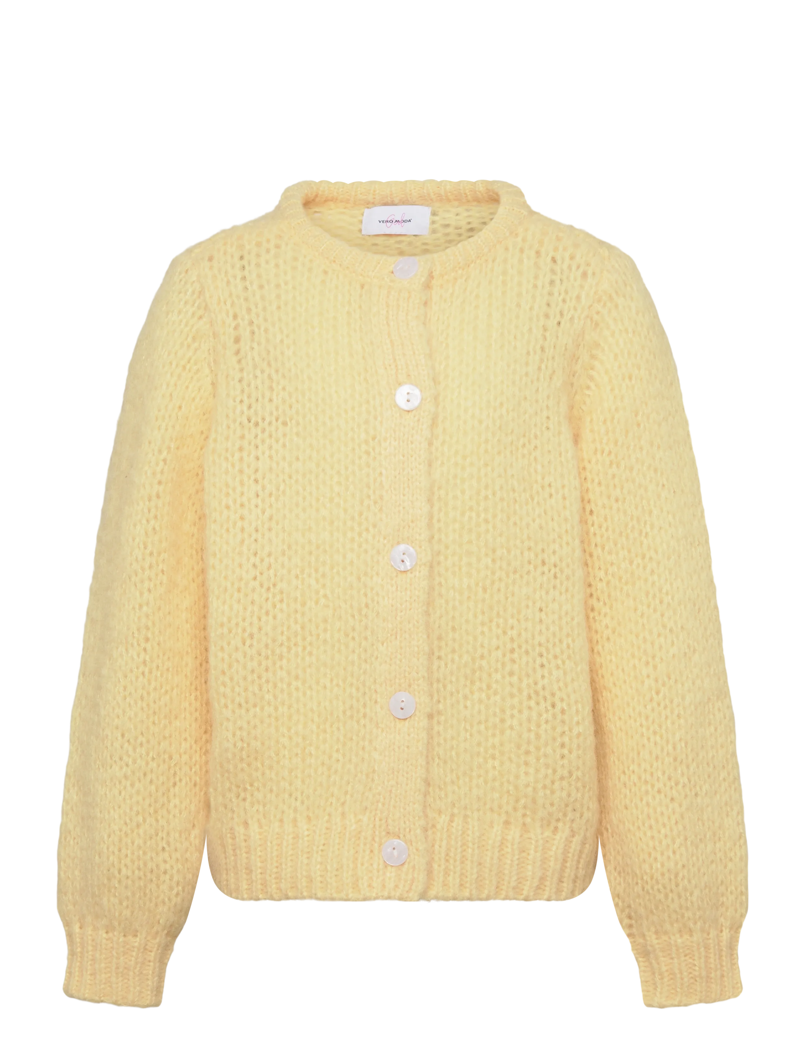 Vero Moda Girl VMWILO LS O-NECK CARDIGAN EXP GIRL - Vero Moda Girl - PALE BANANA / yellow
