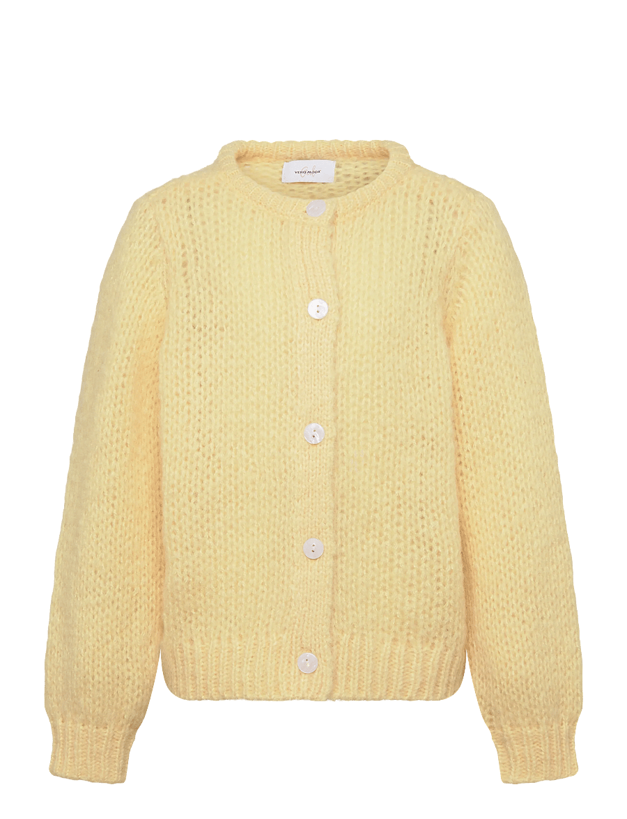 Vero Moda Girl - VMWILO LS O-NECK CARDIGAN EXP GIRL - cardigans - pale banana - 1