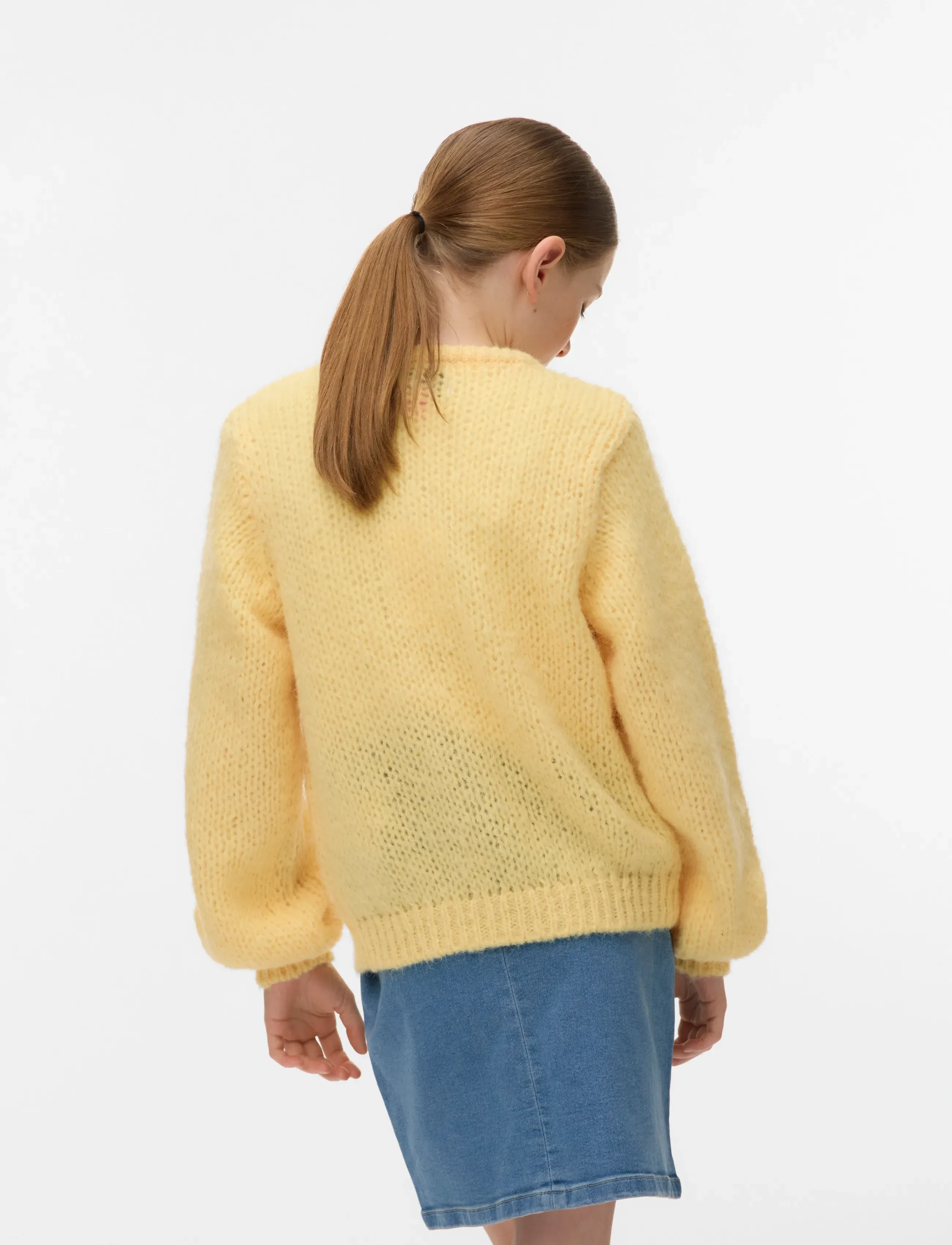 Vero Moda Girl - VMWILO LS O-NECK CARDIGAN EXP GIRL - cardigans - pale banana - 3