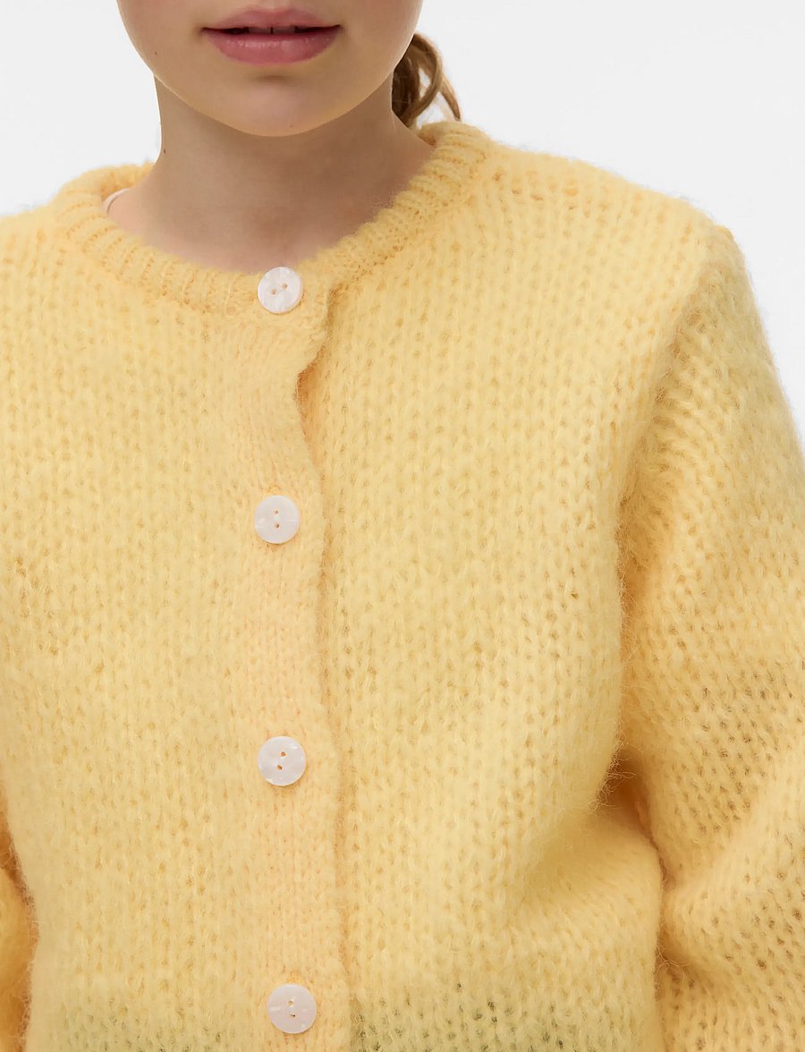 Vero Moda Girl - VMWILO LS O-NECK CARDIGAN EXP GIRL - cardigans - pale banana - 5