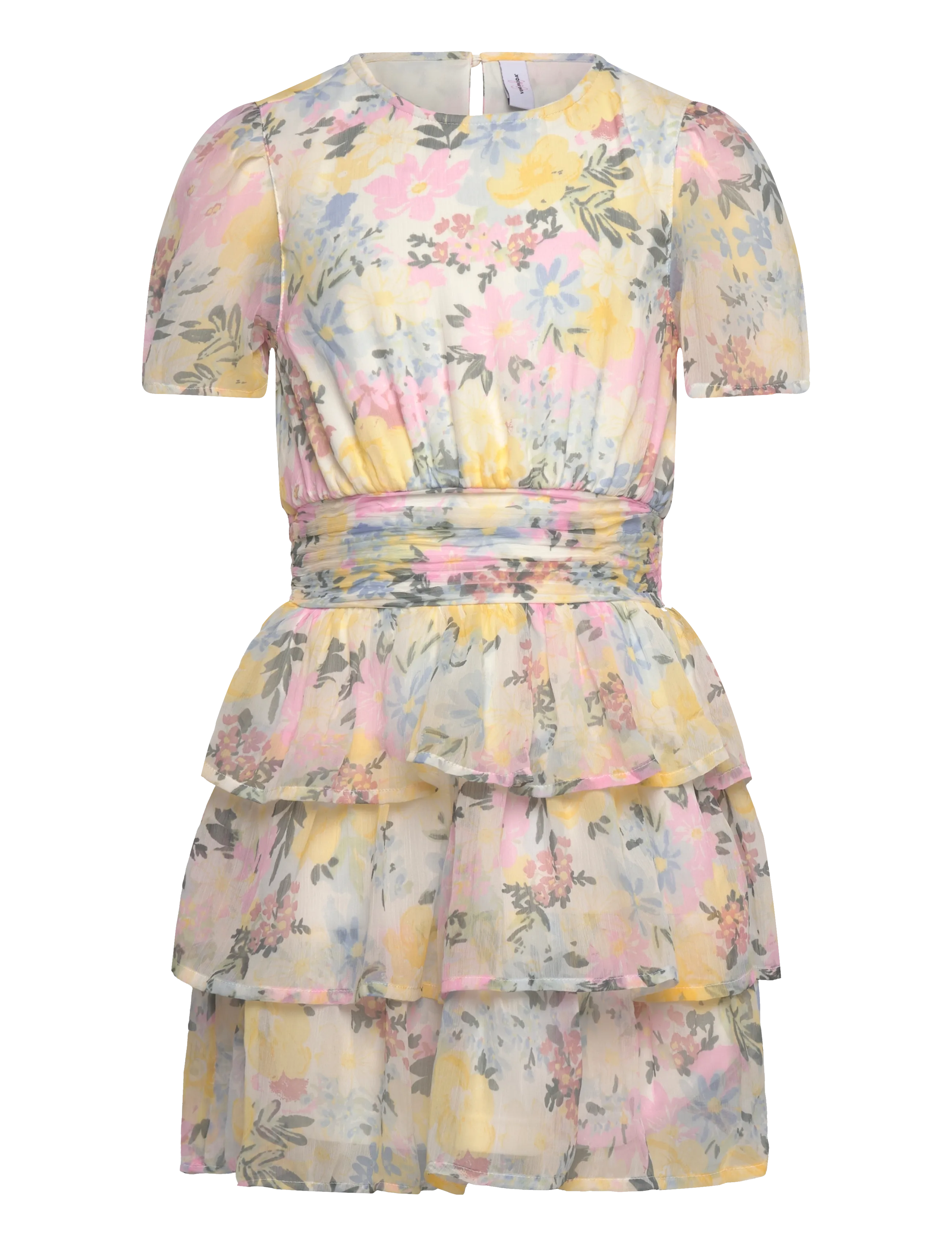 VERO MODA Mädchen Vmsmilla Ss Kurz Layer Kleid Wvn Mädchen Weiß - 128 - Kinder