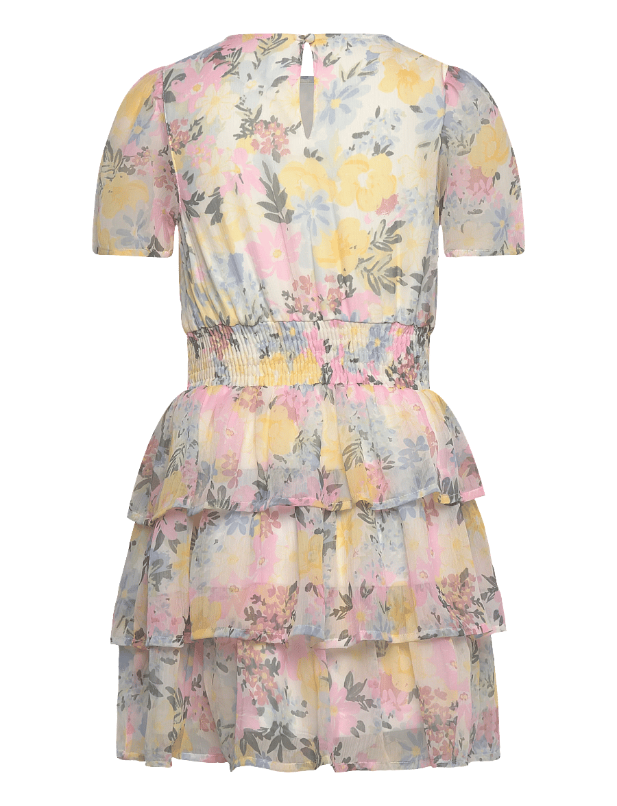 Vero Moda Girl - VMSMILLA SS SHORT LAYER DRESS WVN GIRL - robes décontractées à manches courtes - snow white - 1