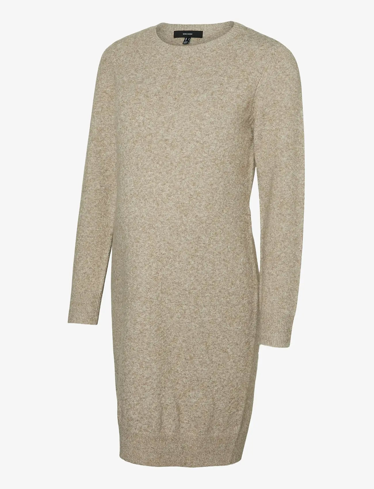 Vero Moda Maternity - VMMDOFFY LS O-NECK DRESS GA NOOS - strikkjoler - sepia tint - 1