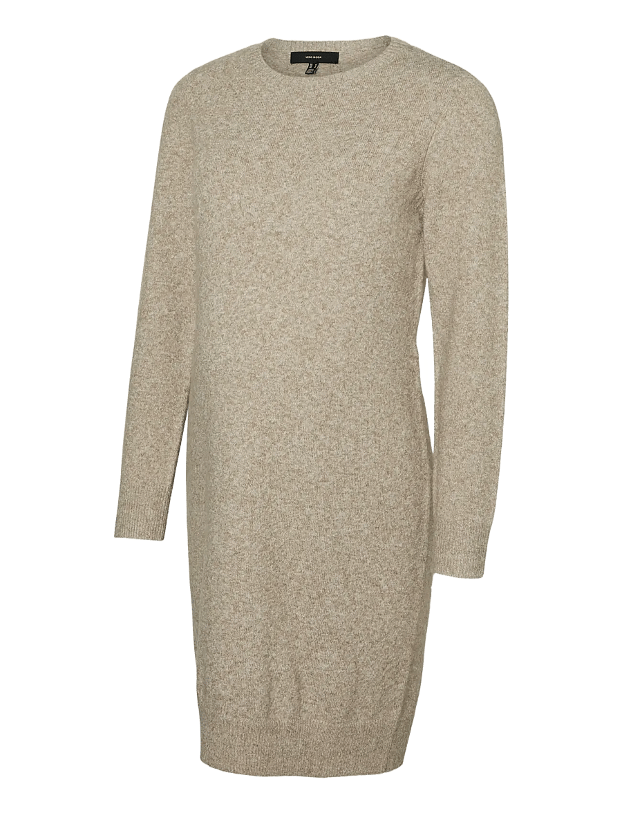 Vero Moda Maternity - VMMDOFFY LS O-NECK DRESS GA NOOS - strikkjoler - sepia tint - 1