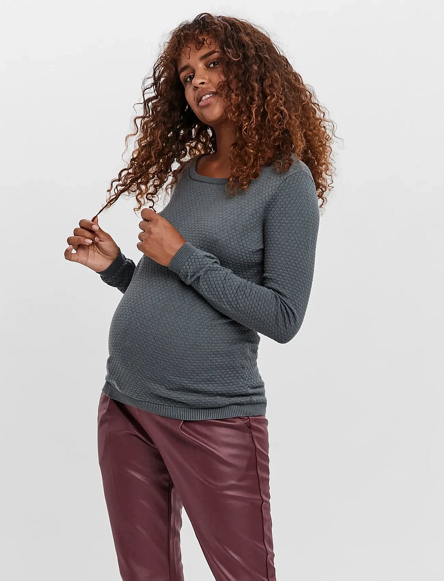 Vero Moda Maternity - VMMCARE STRUCTURE LS O-NECK BLOU NOOS - pullover - balsam green - 0