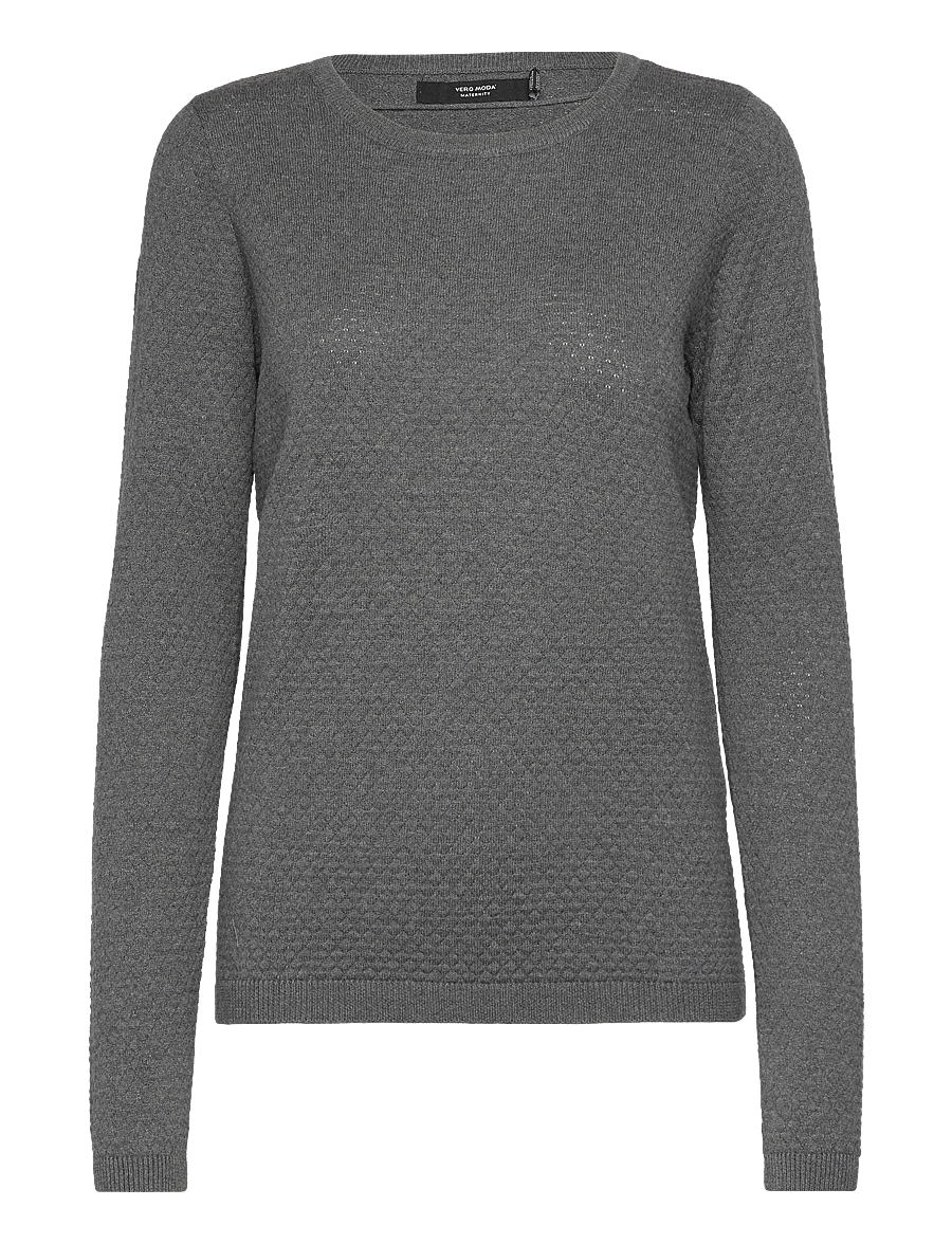 Vero Moda Maternity - VMMCARE STRUCTURE LS O-NECK BLOU NOOS - džemprid - medium grey melange - 1