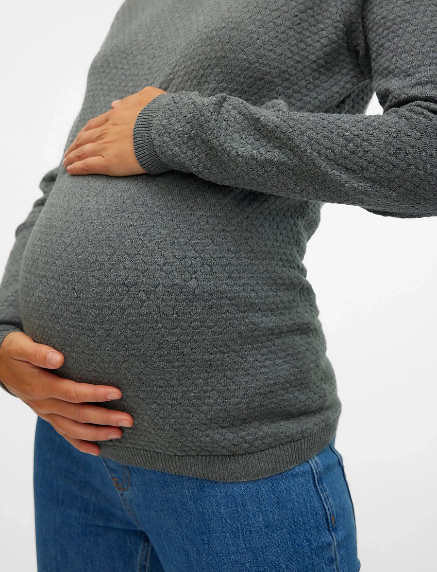 Vero Moda Maternity - VMMCARE STRUCTURE LS O-NECK BLOU NOOS - džemprid - medium grey melange - 5