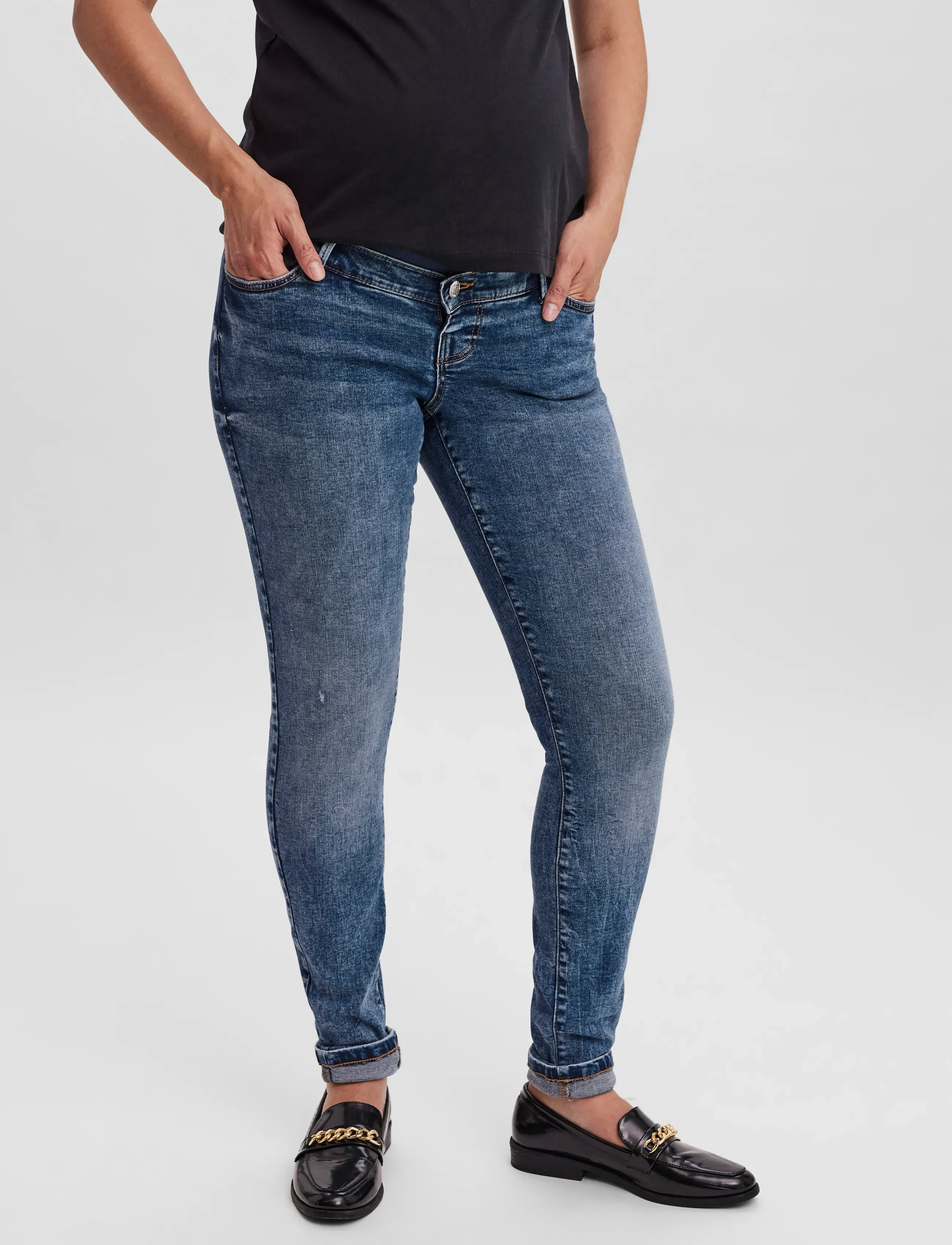 Vero Moda Maternity Vmmsophia Skin Fold Up Jns Vi3162 Ga, M, Blue, Jeans > Skinny, Dame