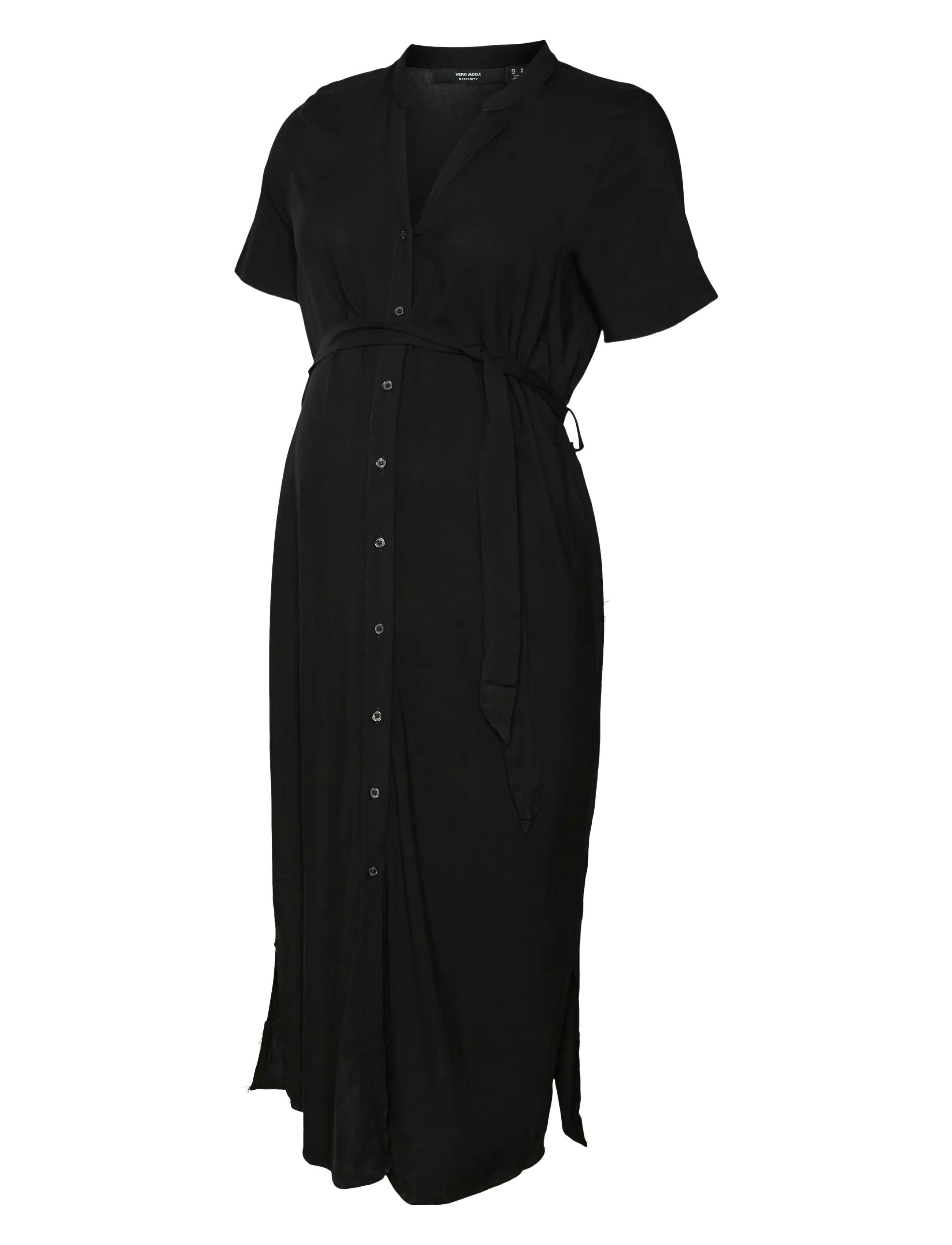 VERO MODA MATERNITY Vmmvica S/S Shirt Kleid Ga Schwarz - M - Damen