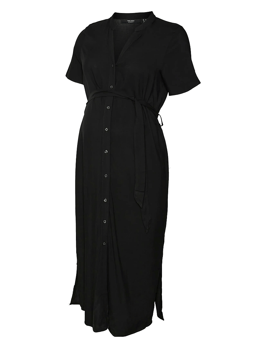 Vero Moda Maternity - VMMVICA S/S SHIRT DRESS GA NOOS - robes d'été - black - 1