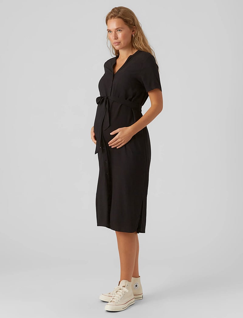 Vero Moda Maternity - VMMVICA S/S SHIRT DRESS GA NOOS - sommerkleider - black - 4