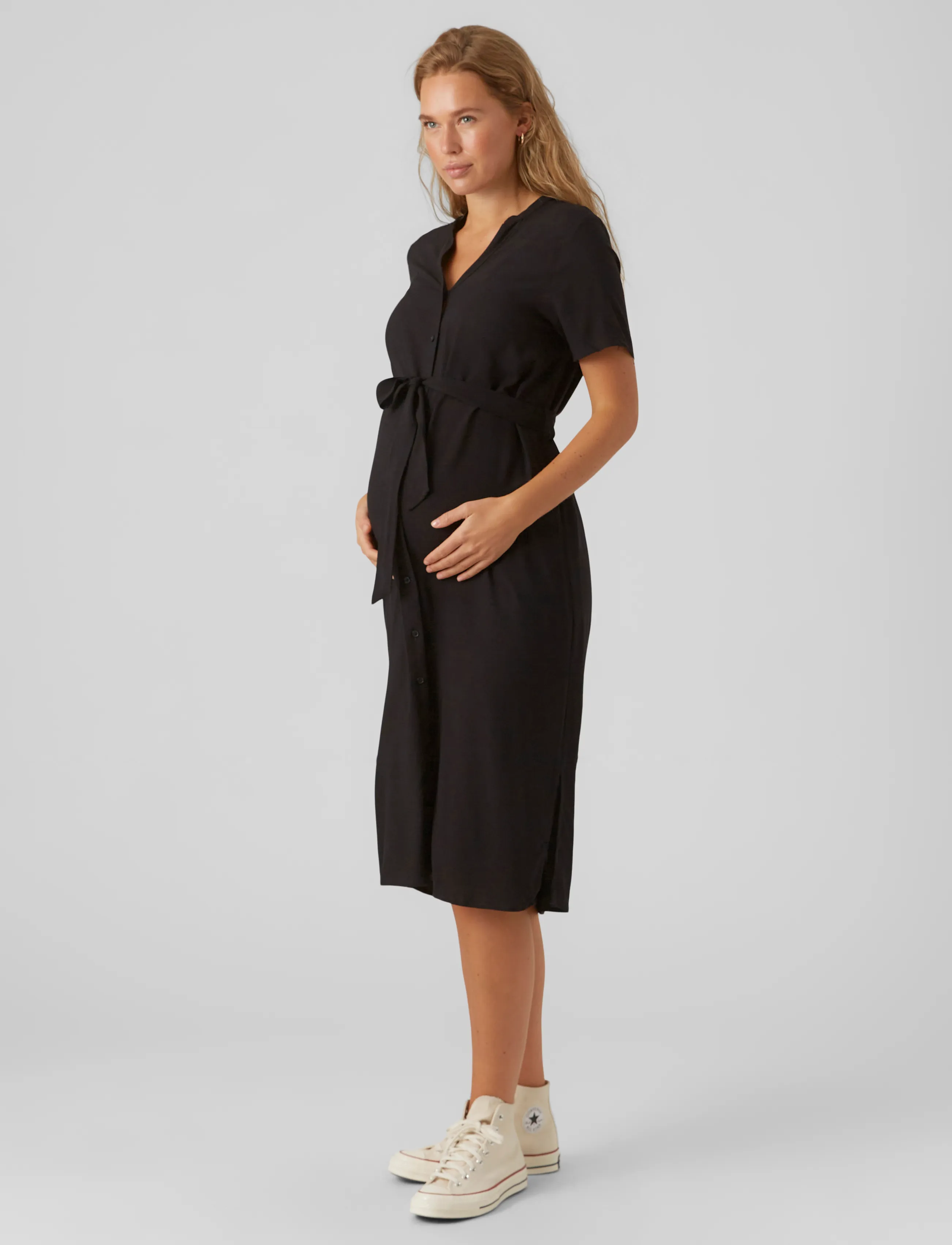 Vero Moda Maternity - VMMVICA S/S  SHIRT DRESS GA NOOS - robes d'été - black - 4