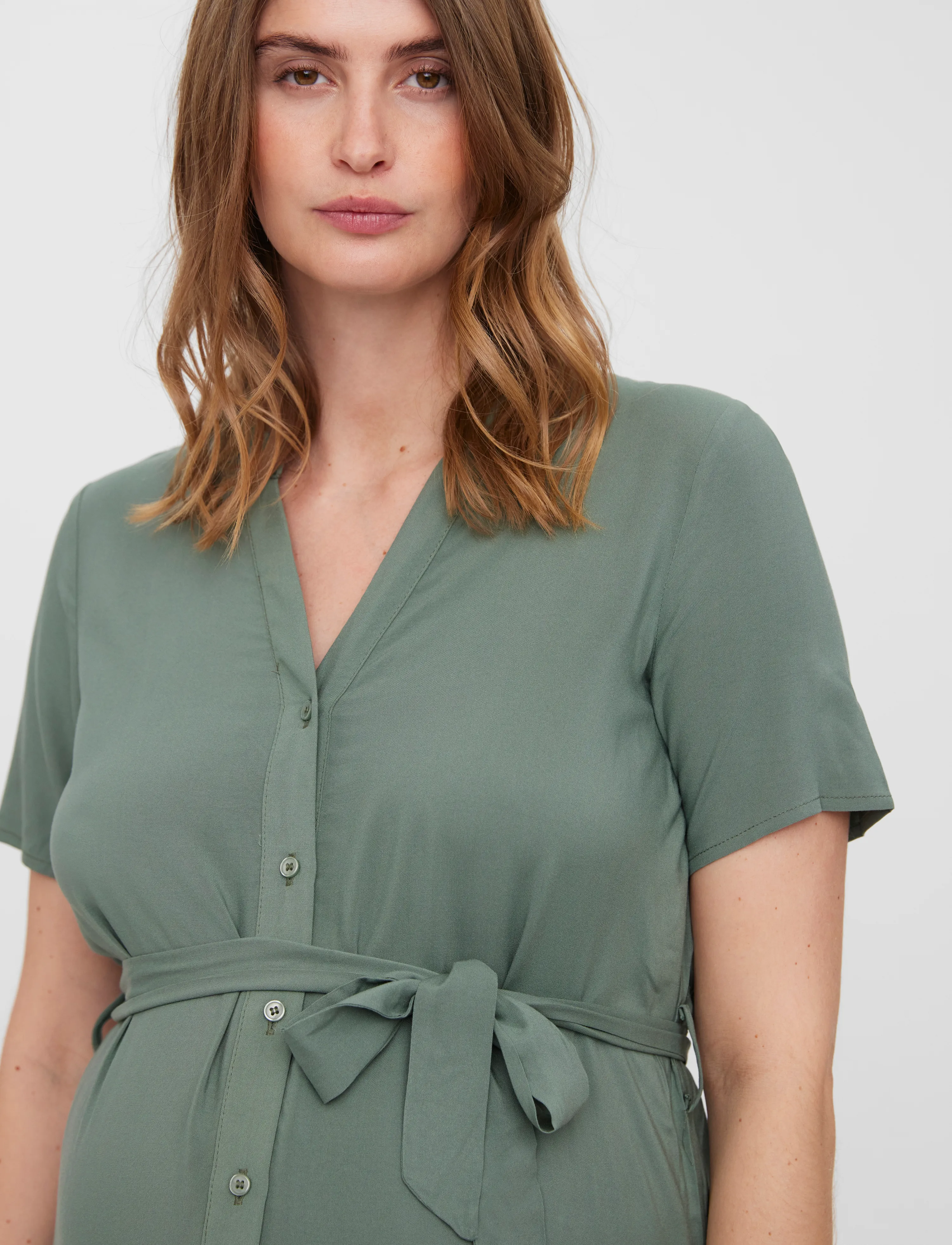 Vero Moda Maternity - VMMVICA S/S  SHIRT DRESS GA NOOS - sommerkjoler - laurel wreath - 3