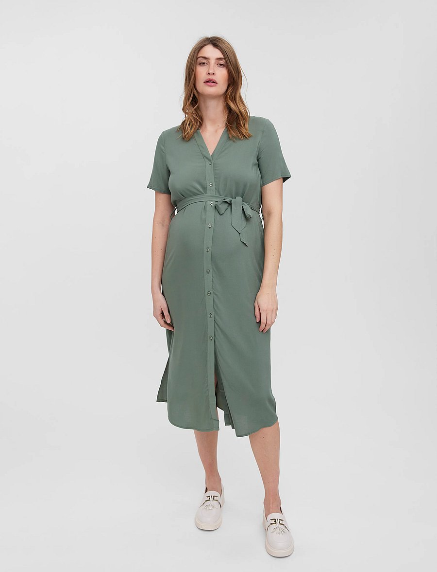 Vero Moda Maternity - VMMVICA S/S SHIRT DRESS GA NOOS - sommerkleider - laurel wreath - 4