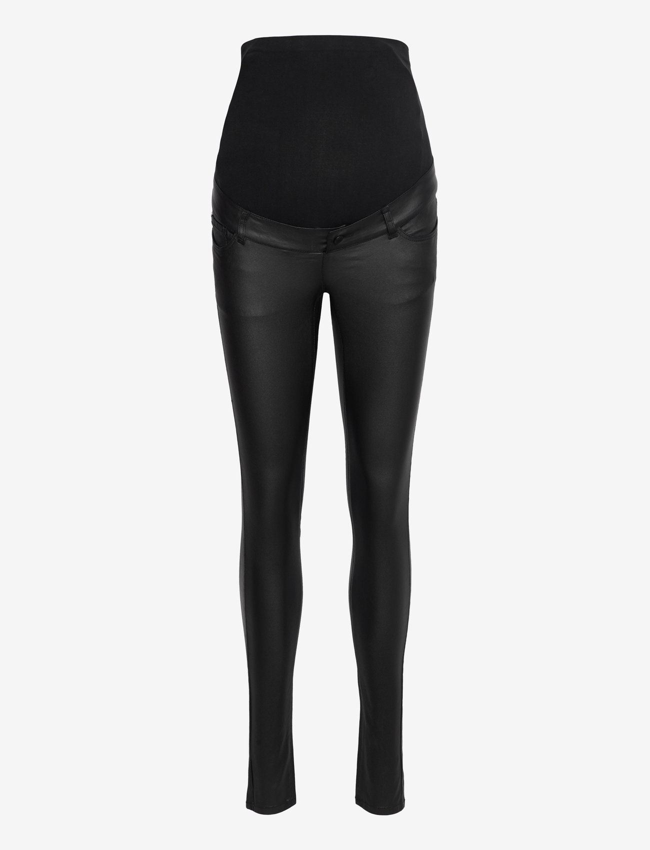 Vero Moda Maternity - VMMSEVEN SS SMOOTH COATED PANTS NOOS - slim fit hosen - black - 0