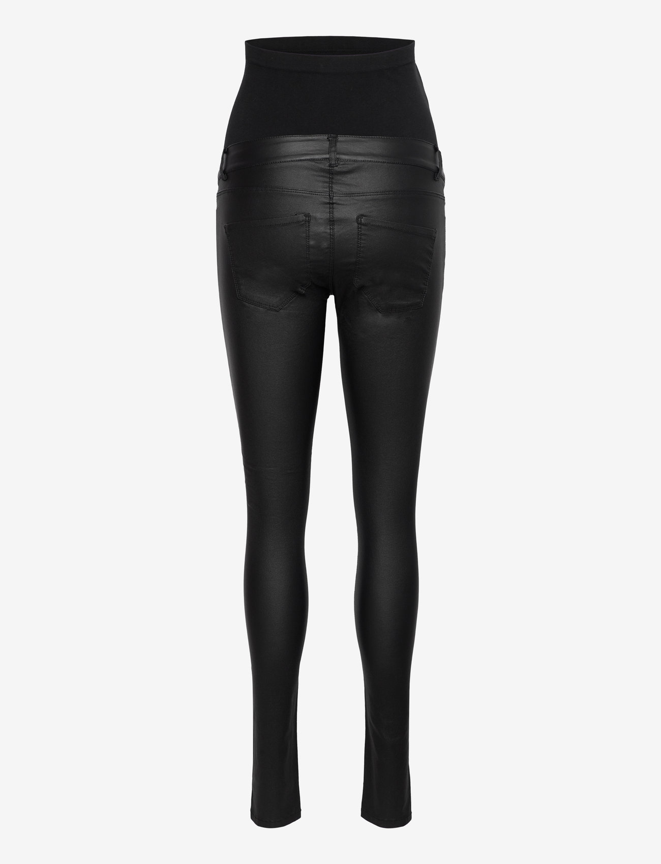 Vero Moda Maternity - VMMSEVEN SS SMOOTH COATED PANTS NOOS - slim fit hosen - black - 1