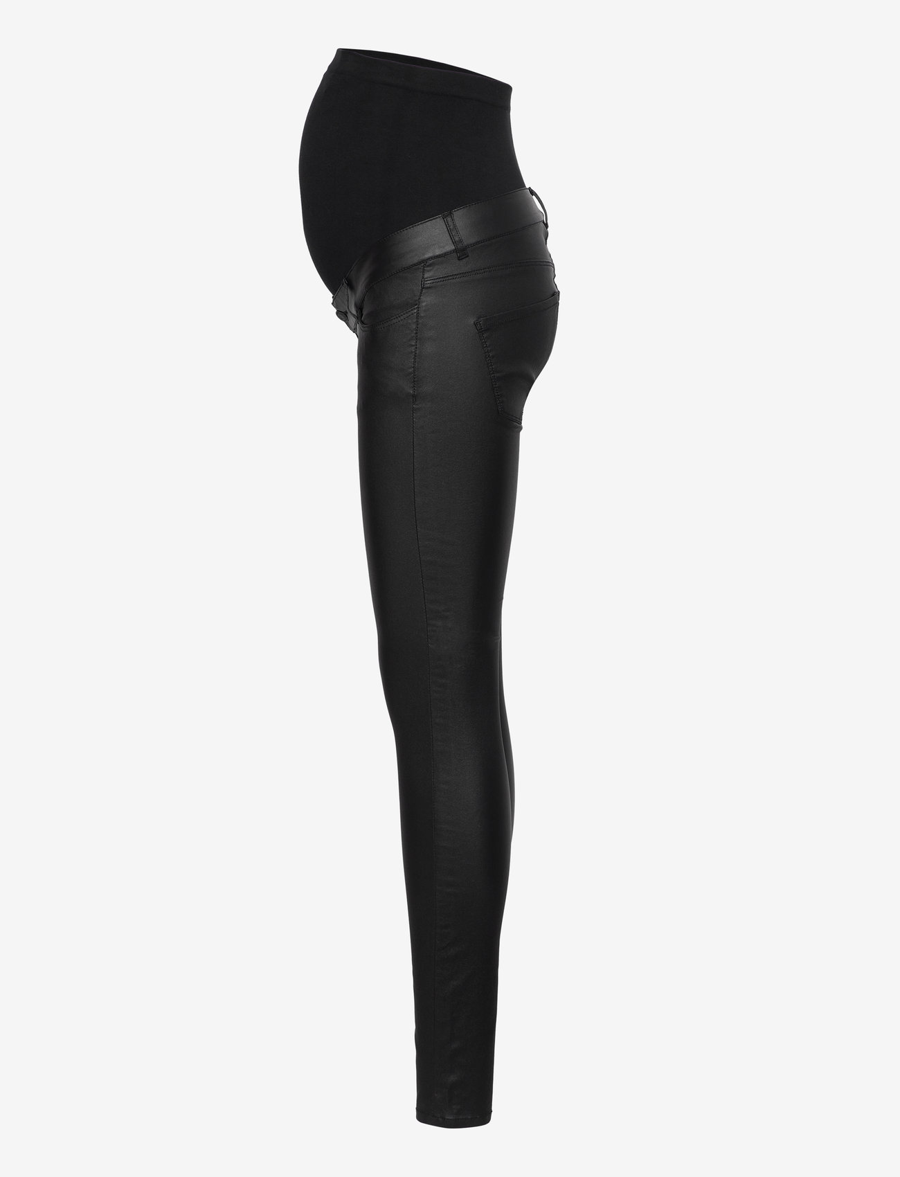 Vero Moda Maternity - VMMSEVEN SS SMOOTH COATED PANTS NOOS - slim fit hosen - black - 2