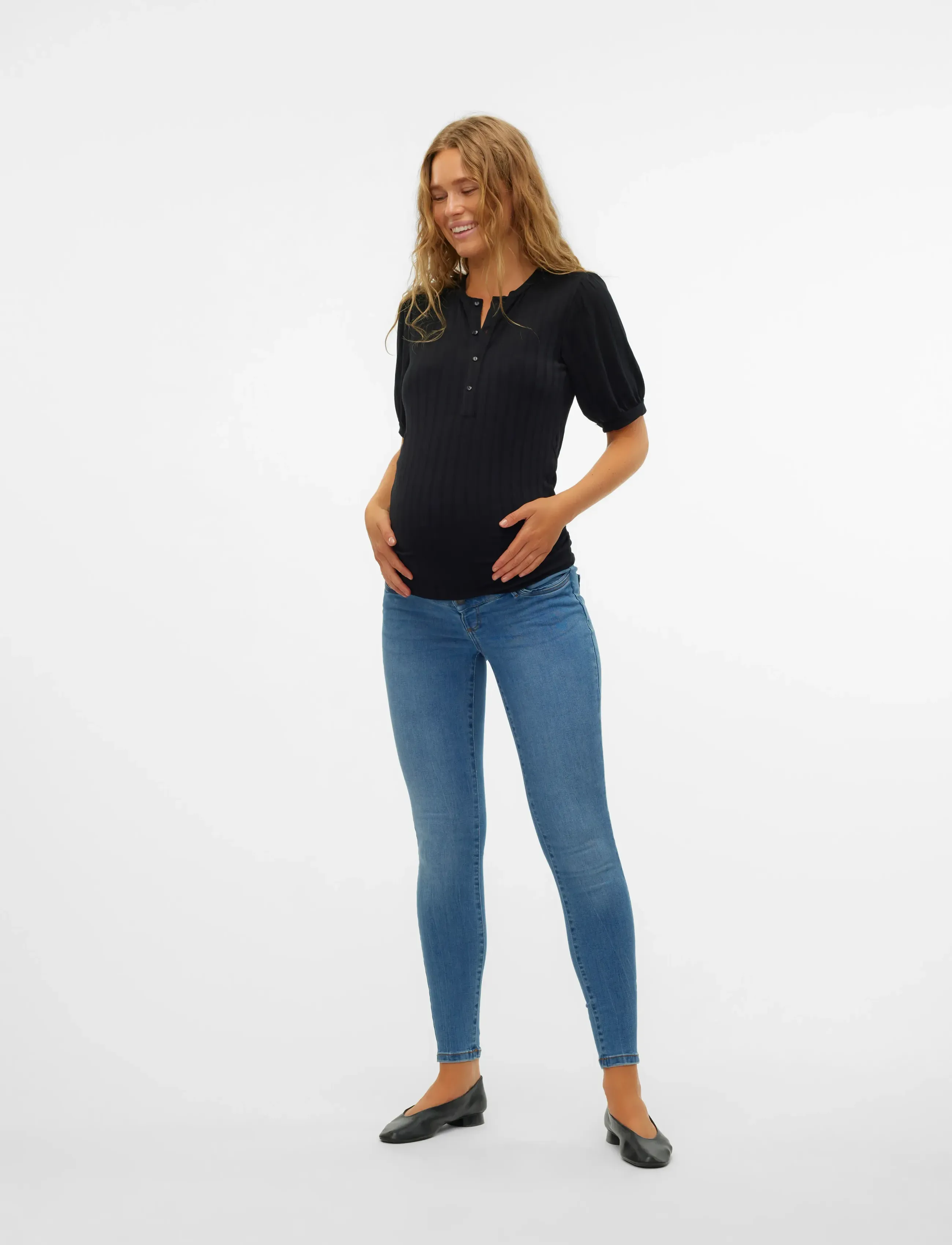 Vero Moda Maternity - VMMTANYA S PIPING JEANS VI349 GA NOOS - bas - medium blue denim - 5