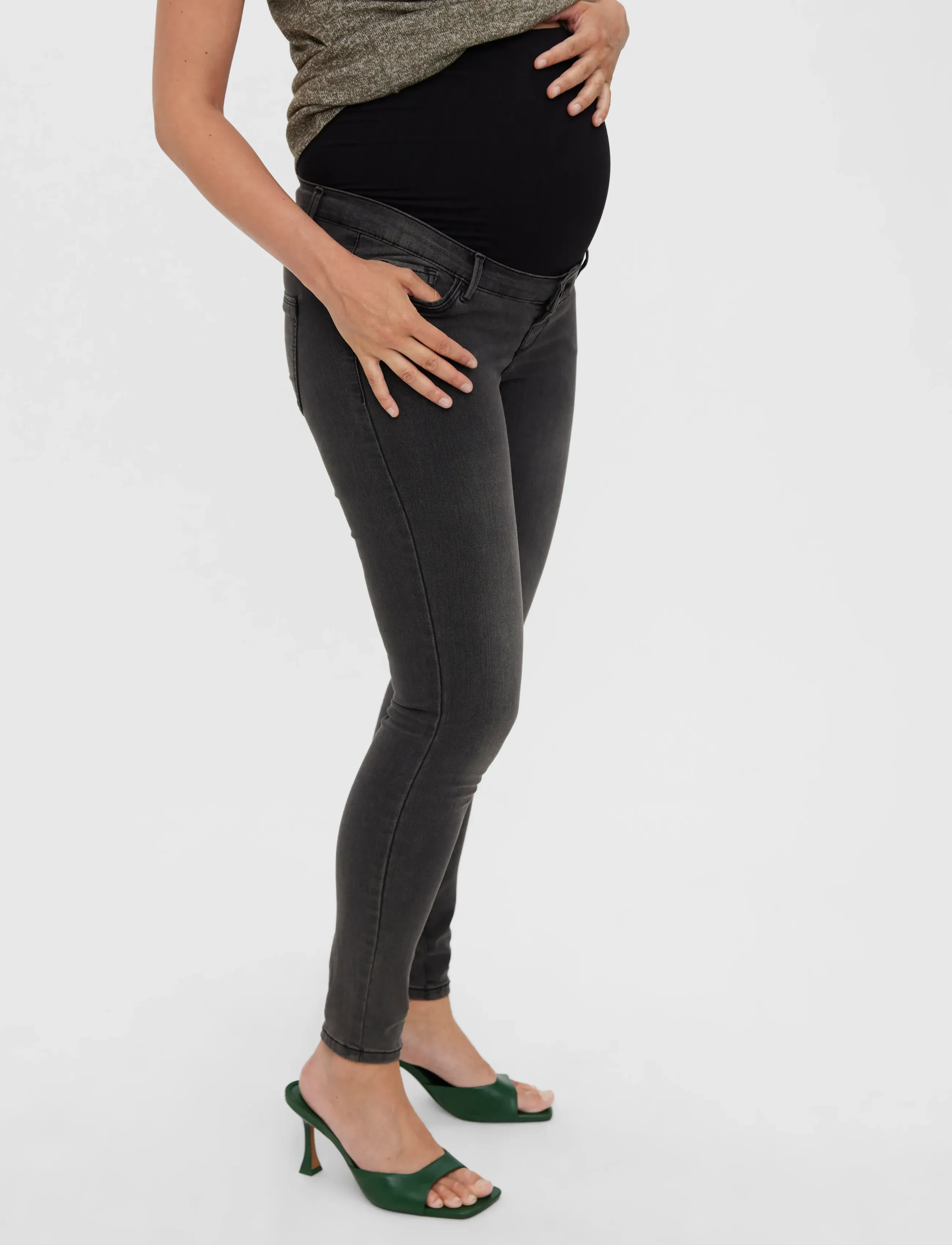Vero Moda Maternity - VMMTANYA MR S PIPING JEANS VI207 GA NOOS - bas - dark grey denim - 5