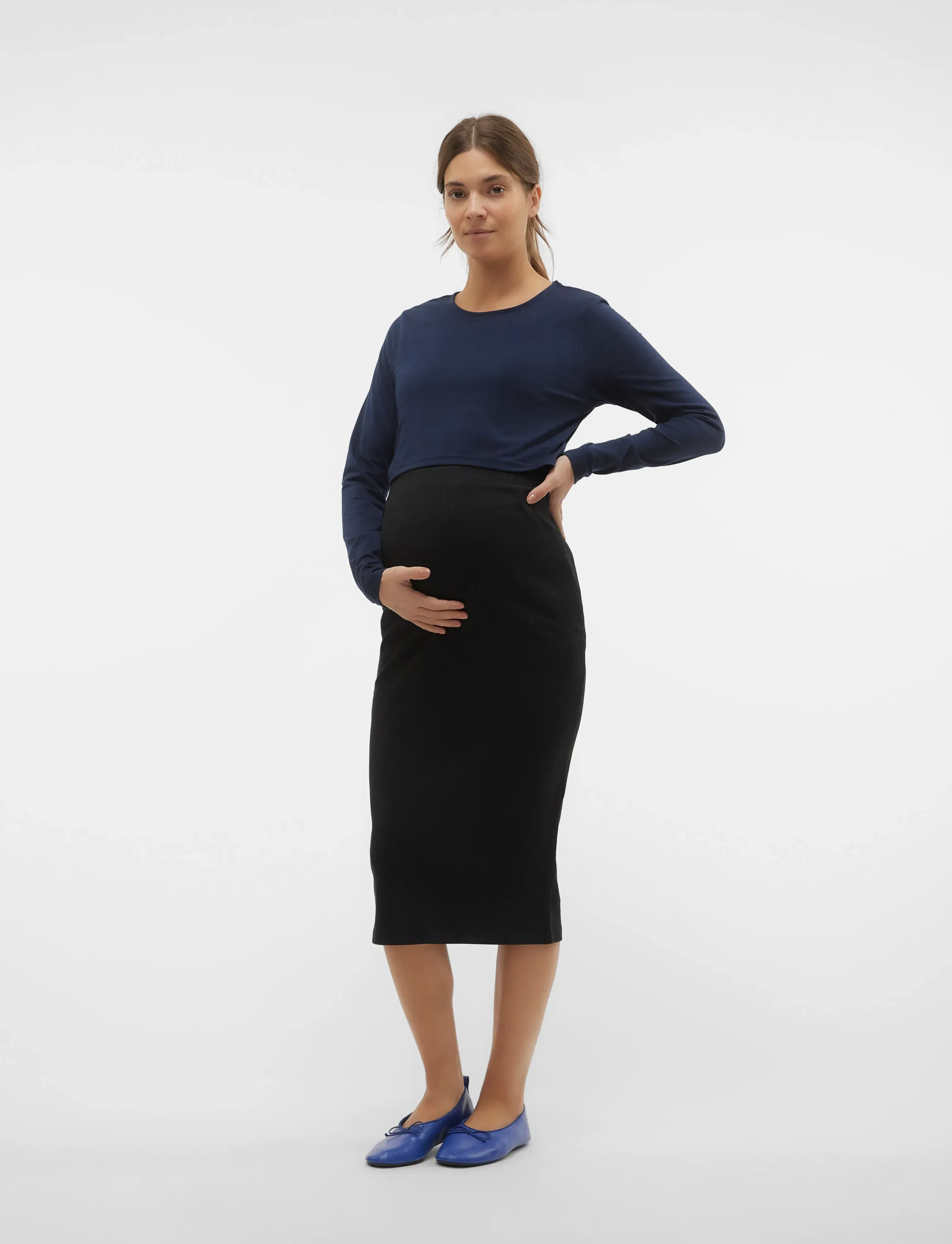 Vero Moda Maternity Vmmlavender Hw Pencil Skirt Vma, S, Röcke, Schwarz - Midi Frauen