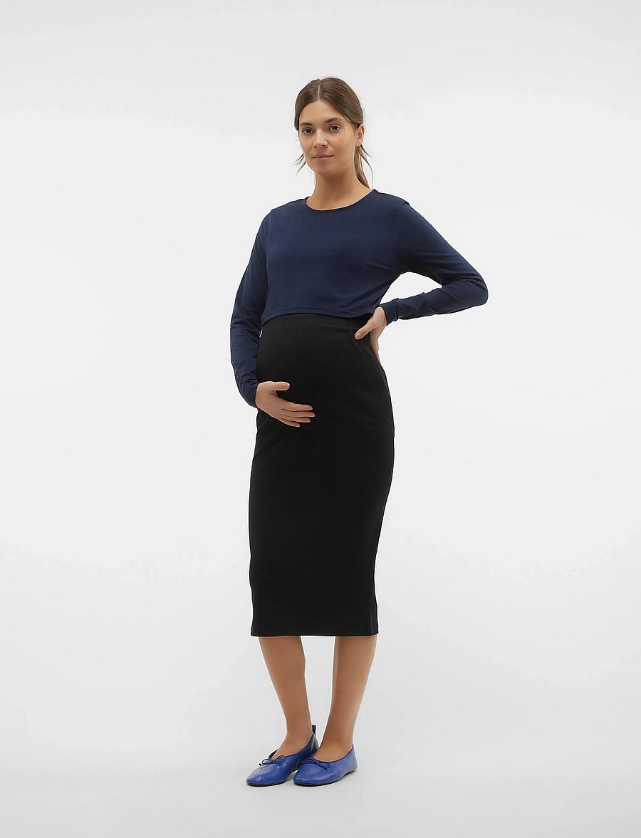 Vero Moda Maternity - VMMLAVENDER HW PENCIL SKIRT VMA NOOS - bas - black - 0