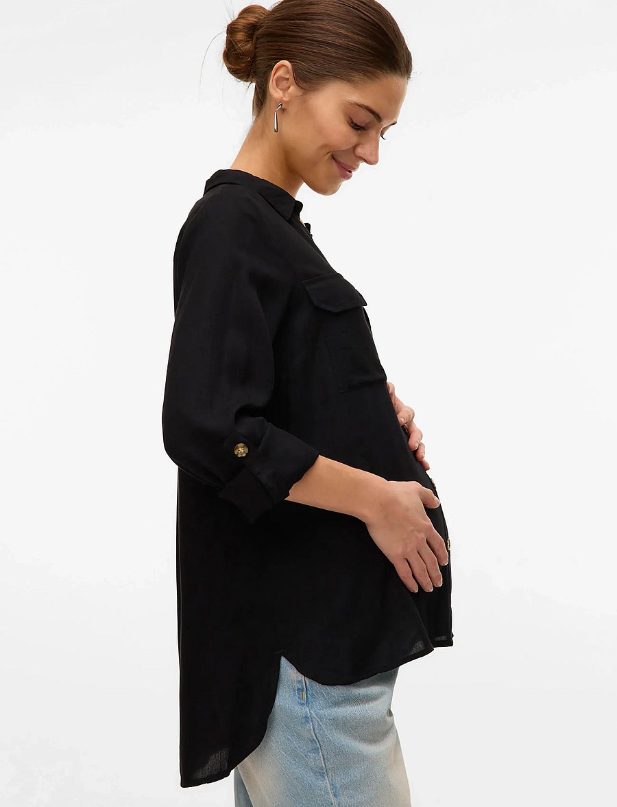 Vero Moda Maternity - VMMBUMPY L/S SHIRT NEW NOOS - langärmlige hemden - black - 0