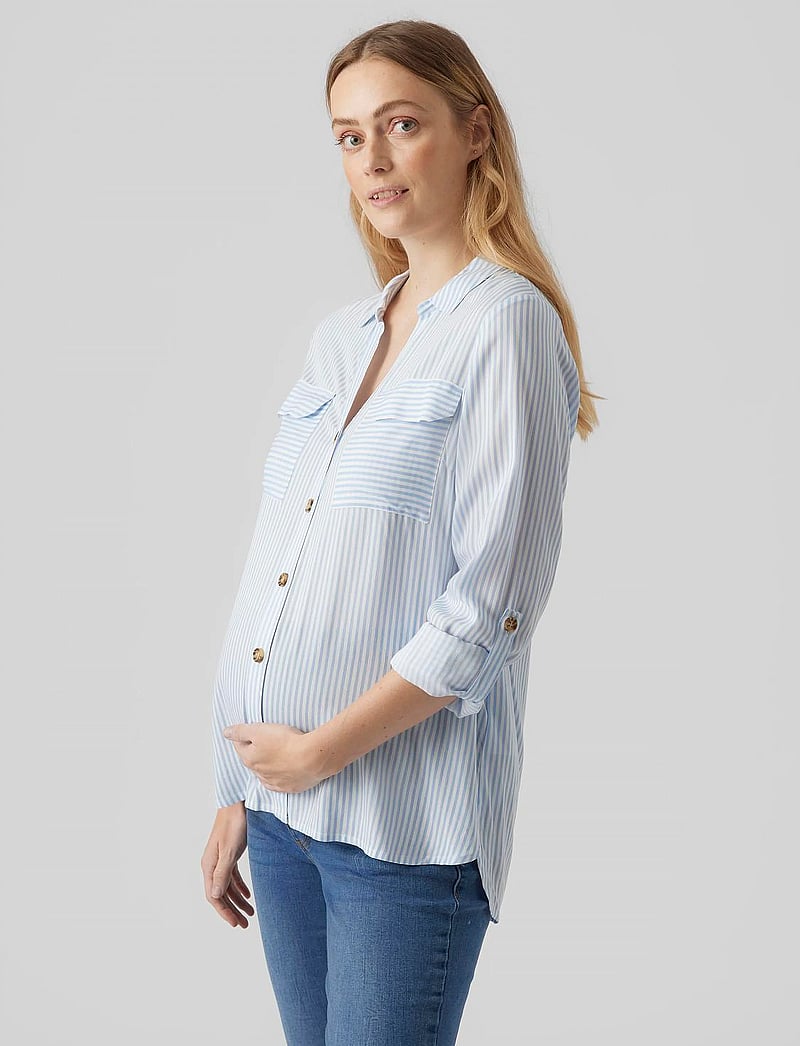 Vero Moda Maternity - VMMBUMPY L/S SHIRT NEW NOOS - langärmlige hemden - blue bell - 0