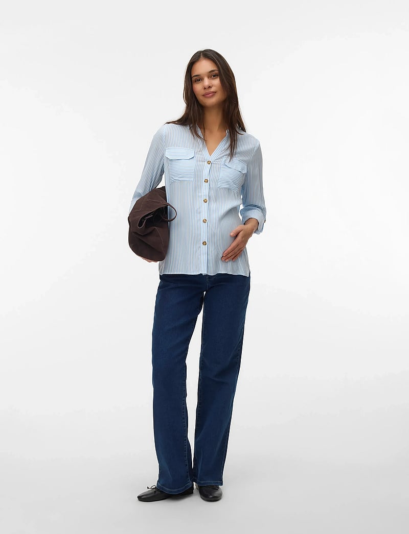 Vero Moda Maternity - VMMBUMPY L/S SHIRT NEW NOOS - langärmlige hemden - blue bell - 3