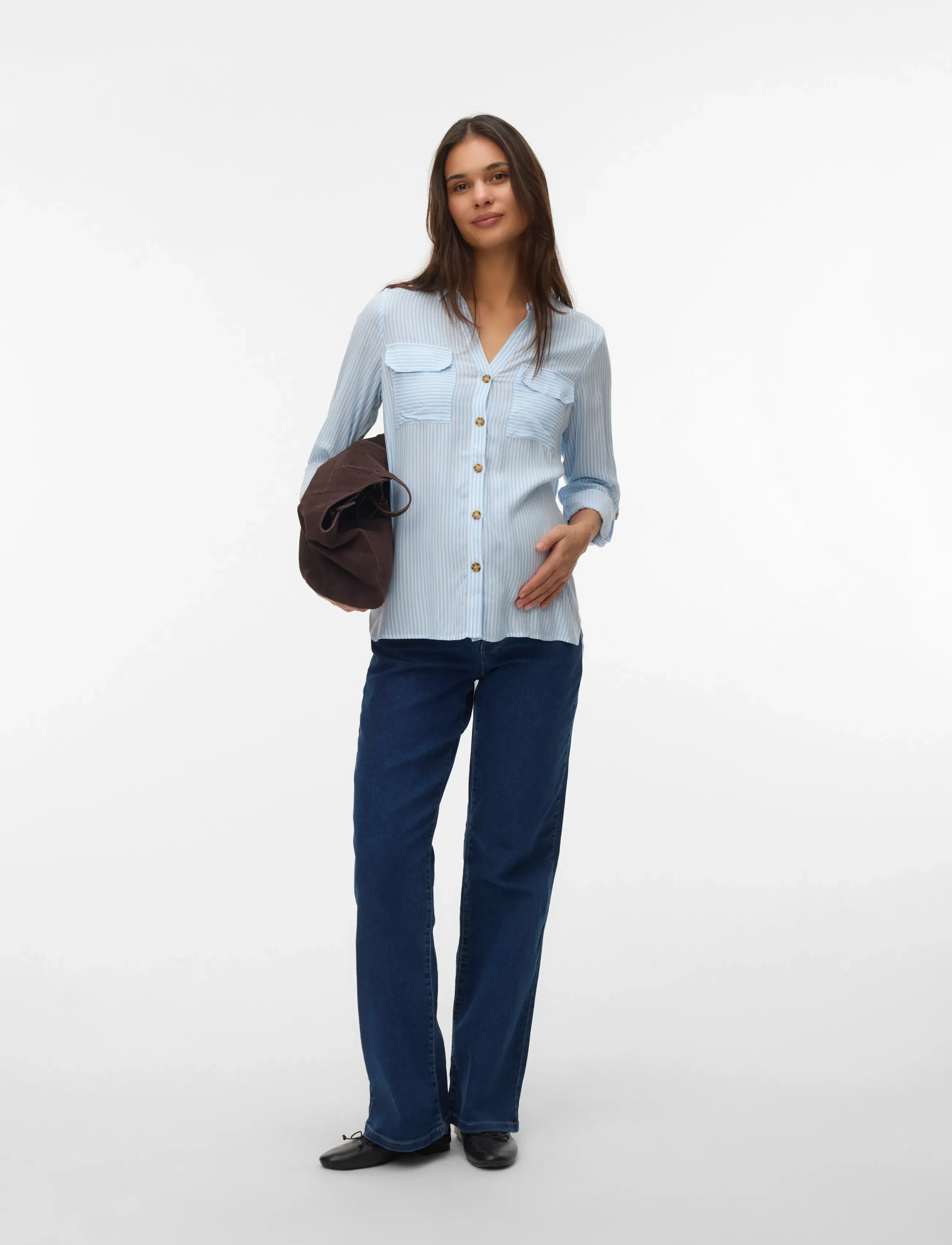 Vero Moda Maternity - VMMBUMPY L/S SHIRT NEW NOOS - long-sleeved shirts - blue bell - 3