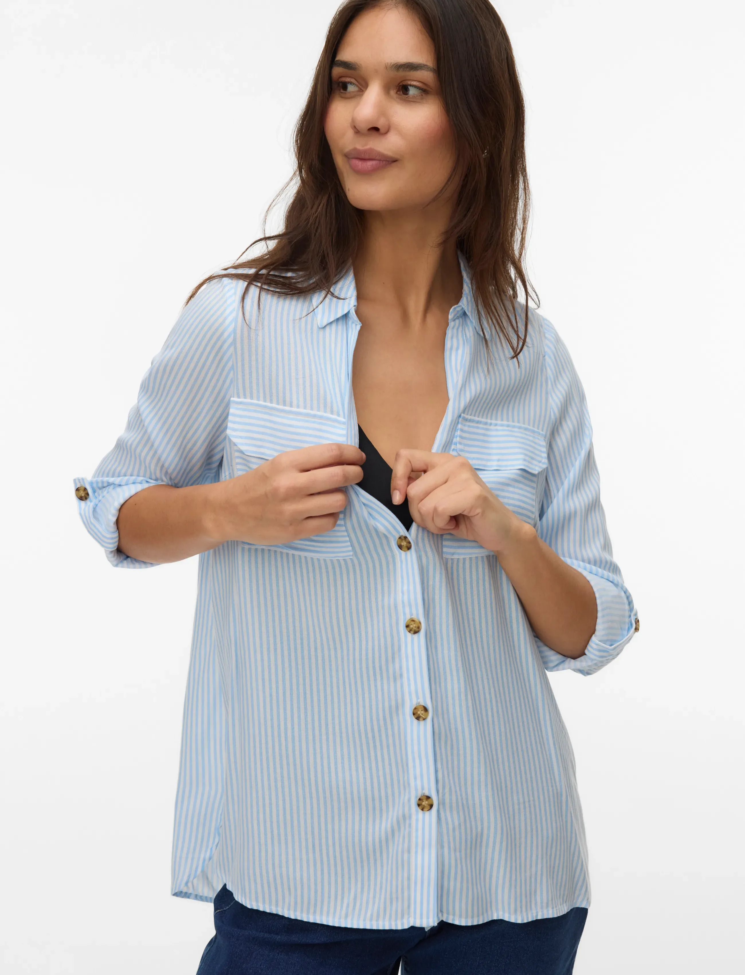 Vero Moda Maternity - VMMBUMPY L/S SHIRT NEW NOOS - long-sleeved shirts - blue bell - 4