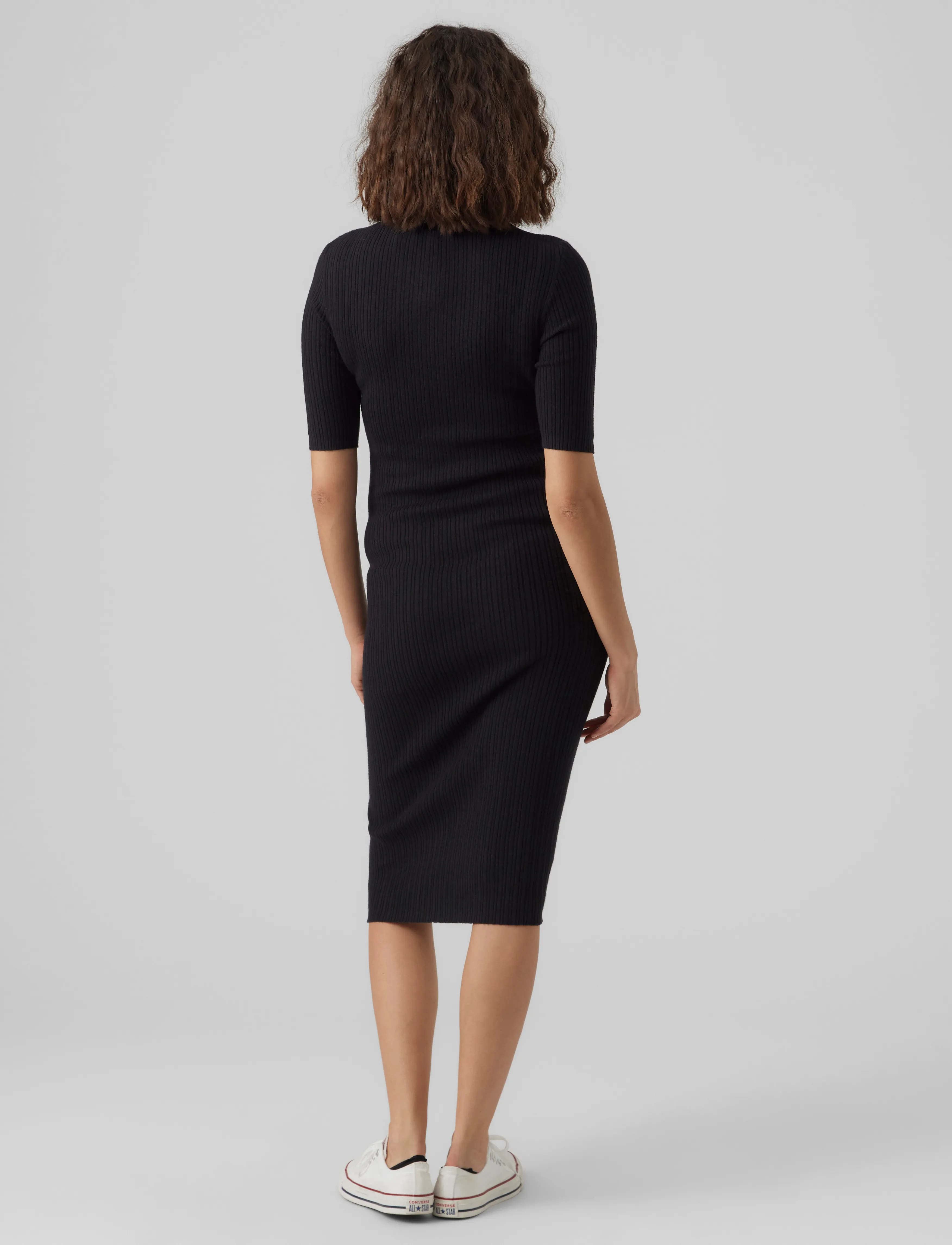 Vero Moda Maternity - VMMHOLLY 2/4 POLO DRESS GA NOOS - strickkleider - black - 2