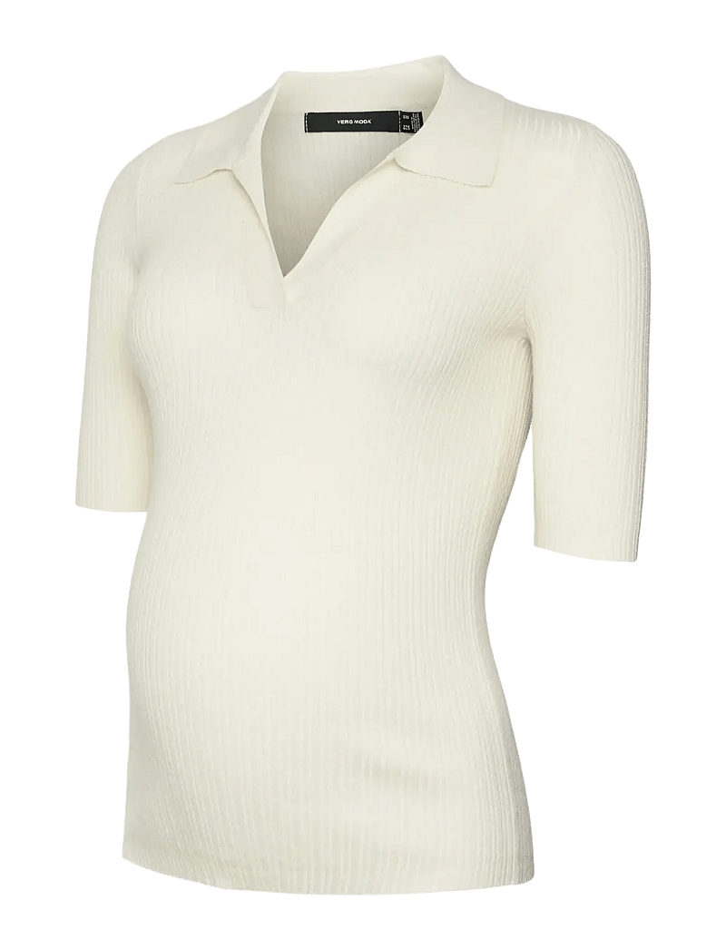 Vero Moda Maternity - VMMHOLLY 2/4 POLO PULLOVER GA NOOS - overdele - birch - 1