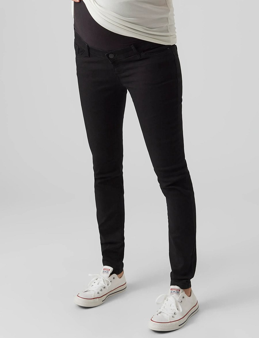 Vero Moda Maternity - VMMTANYA S PIPING JEANS VI120 NOOS - black - 0