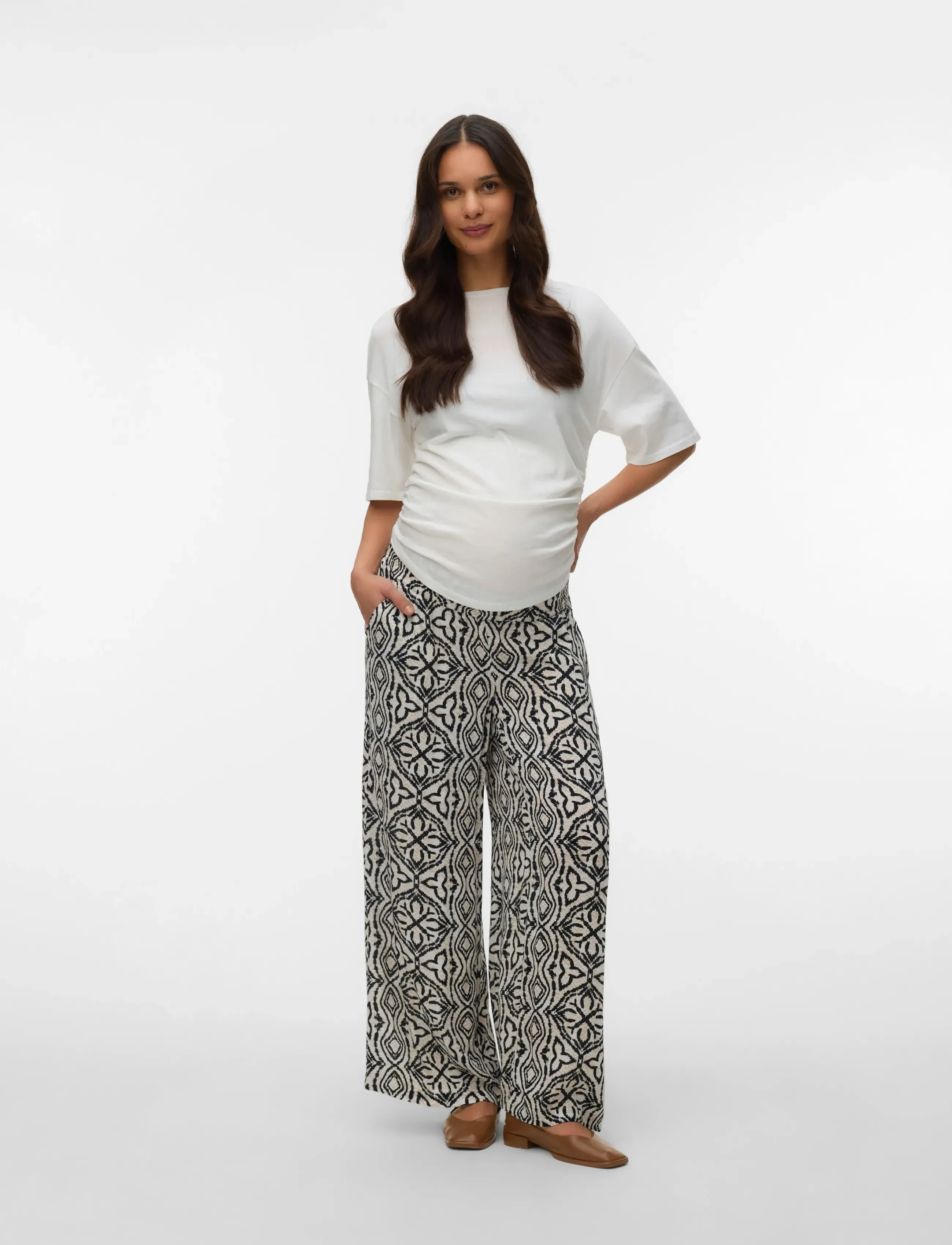 Vero Moda Maternity - VMMMENNY WIDE PANTS WVN GA - underdele - birch - 3